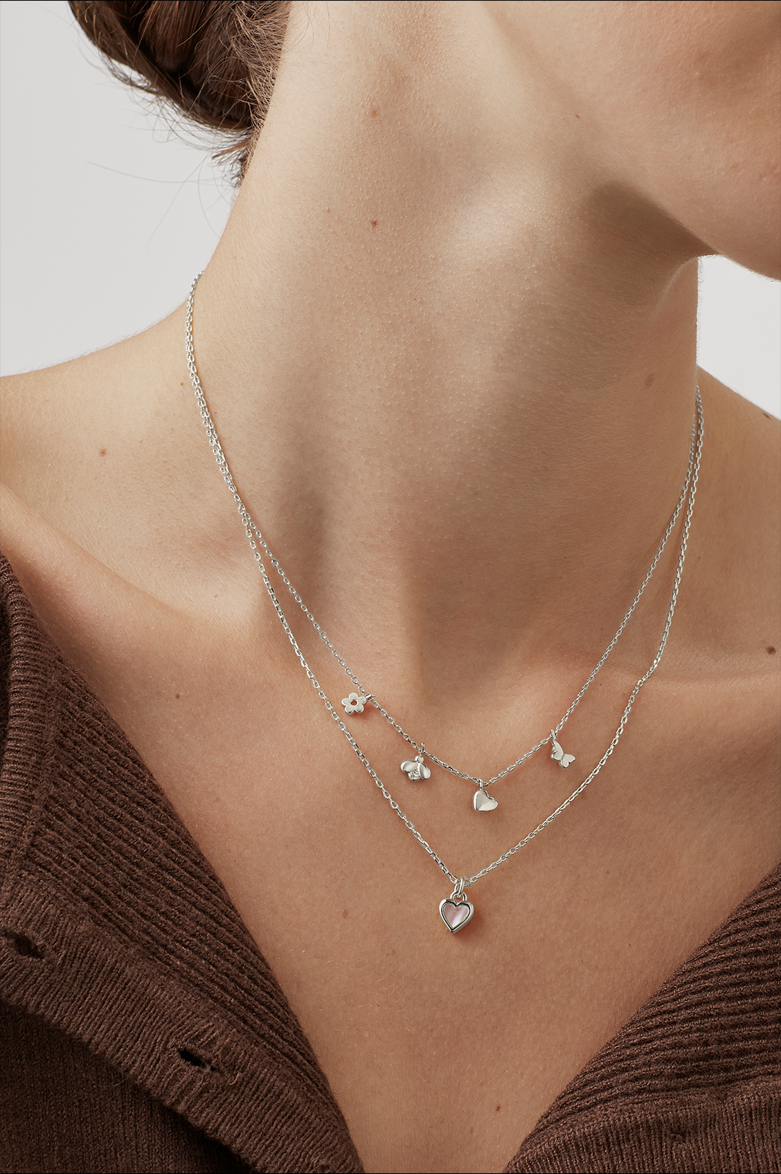 Bee and Butterfly Charm Necklace