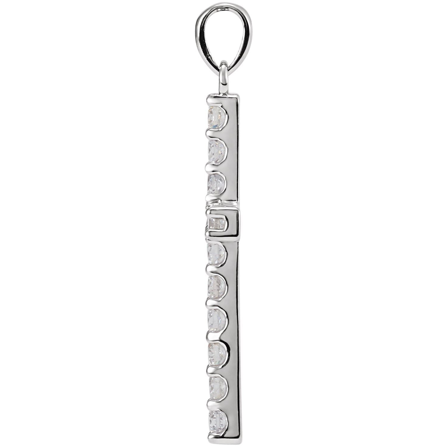 14k Gold 1ct Lab-grown Diamond Cross Pendant