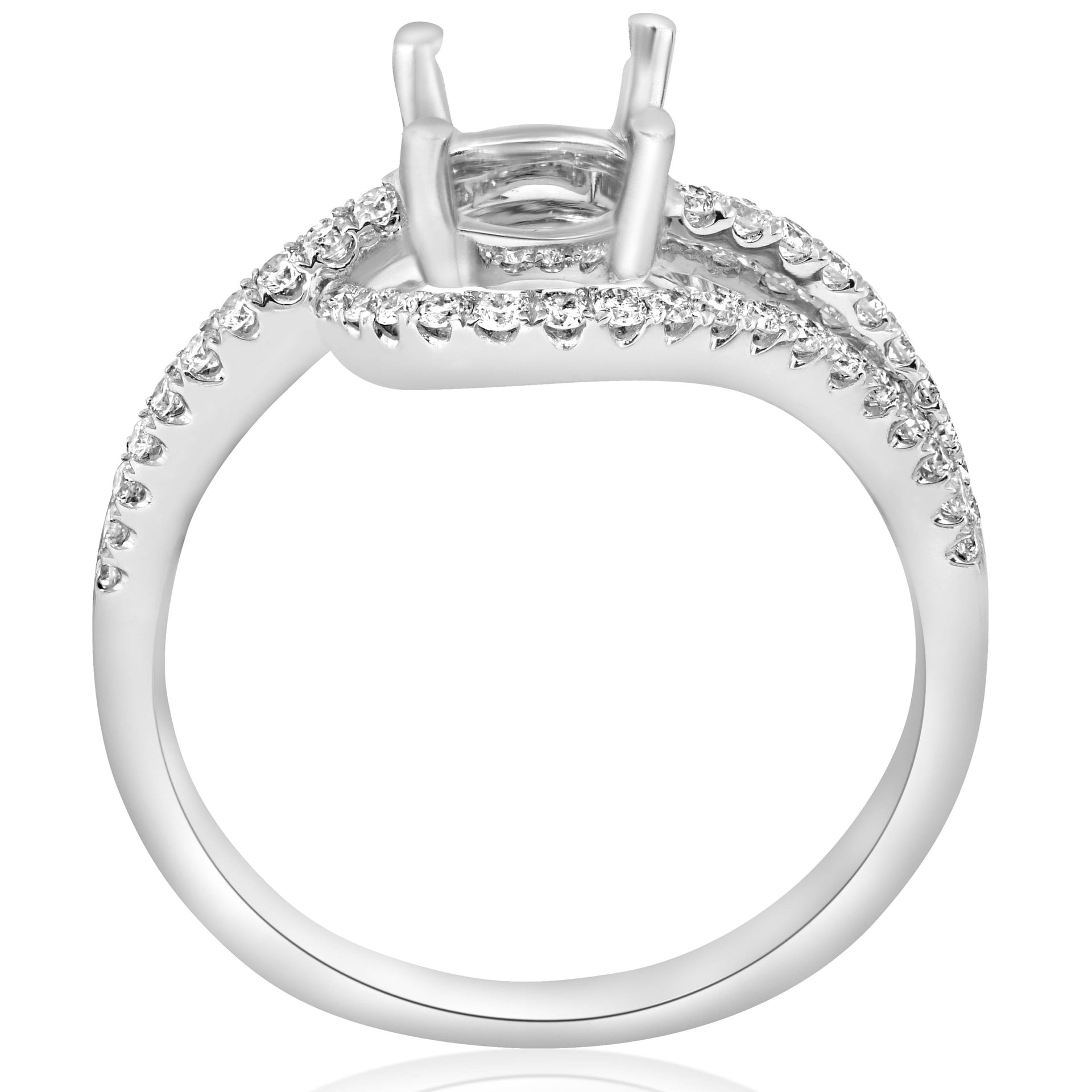 3/8ct Diamond Engagement Ring Setting 18K White Gold