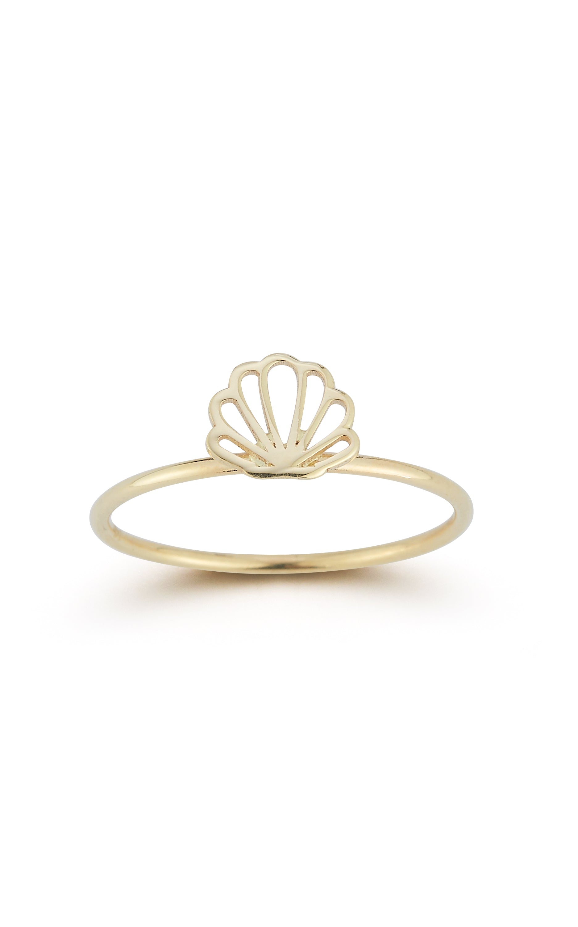 14K Gold Shell Ring