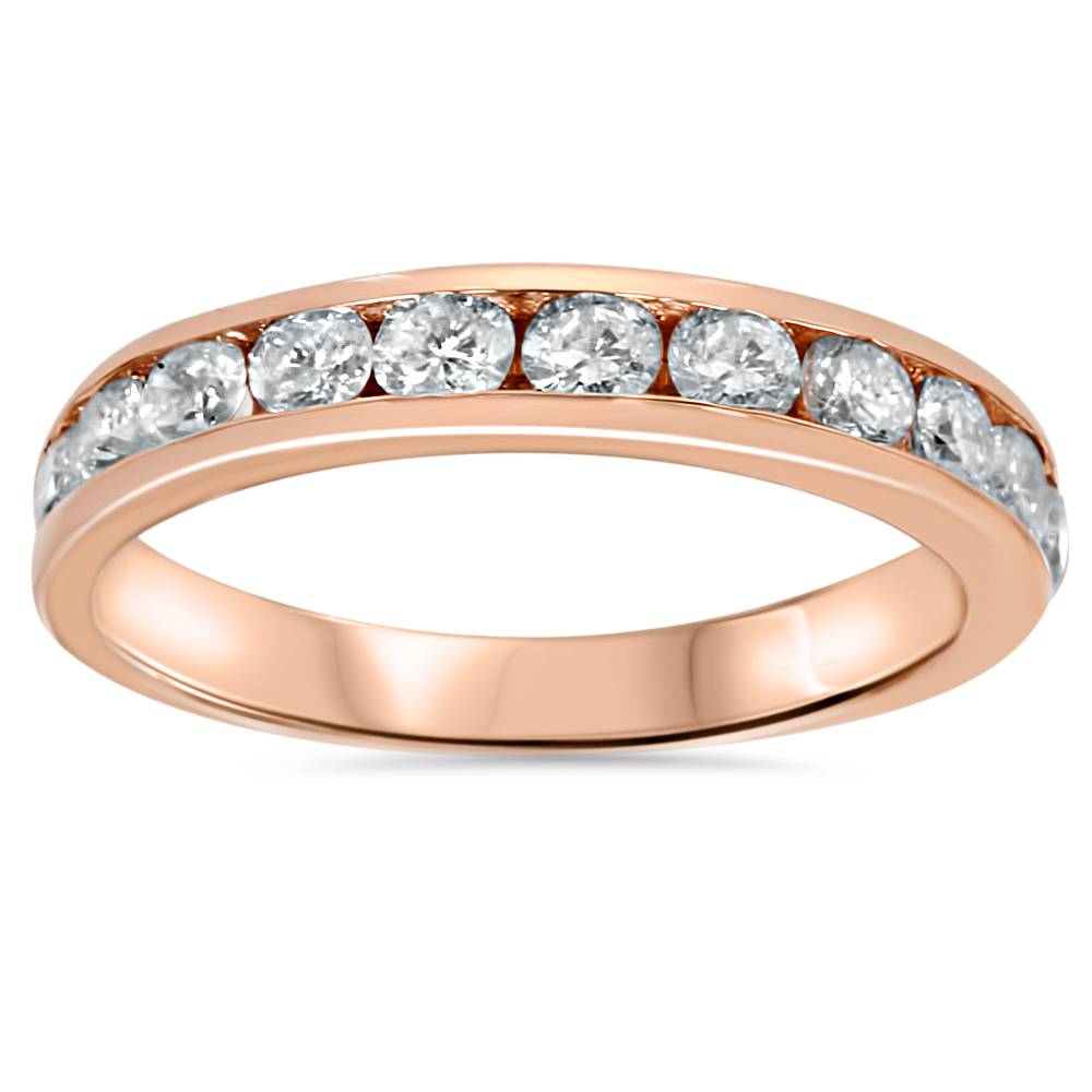3/4 ct 10k Rose Gold Diamond Wedding Anniversary Ring