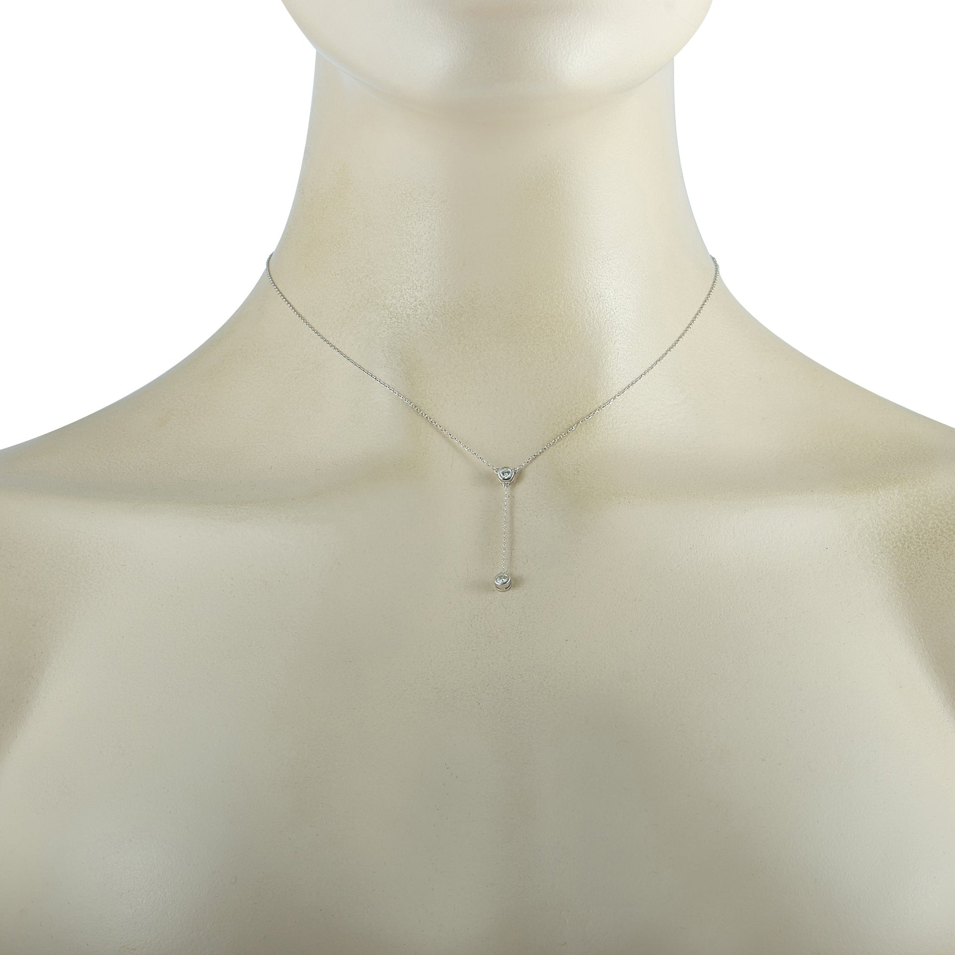 14K White Gold 0.20 ct Diamond Pendant Necklace