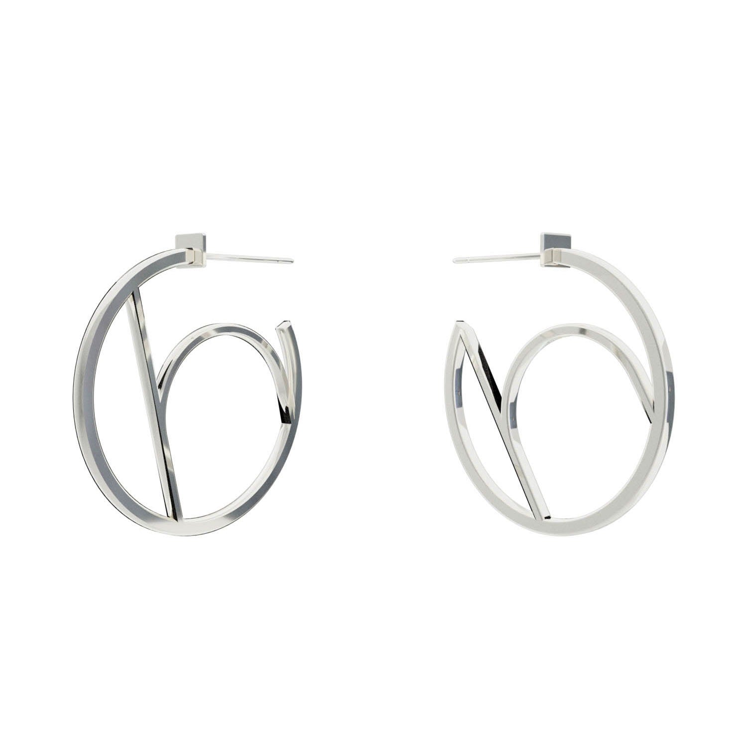 Alphabet Hoop Earrings - Small - Silver