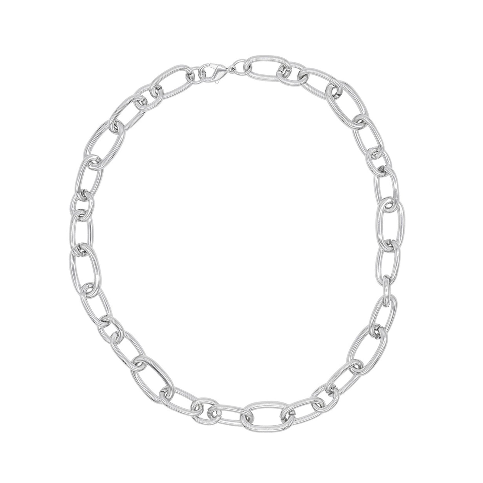 Silver Plated Chunky Link Necklace