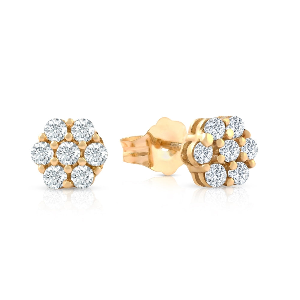 3/8 Ct. Diamond Earrings Women's Studs 10k Yellow Gold