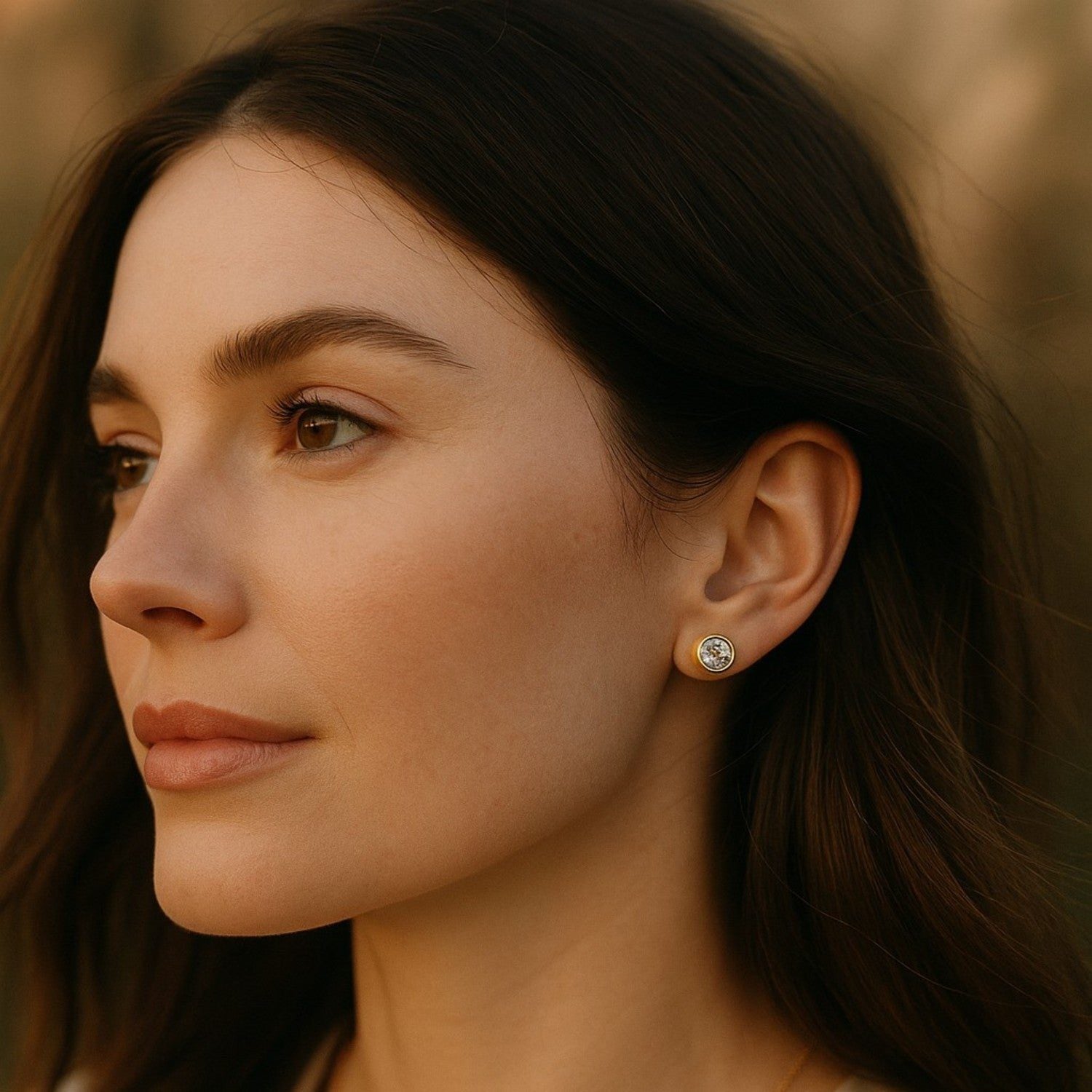 Eclipse Oval Diamond Stud Earrings