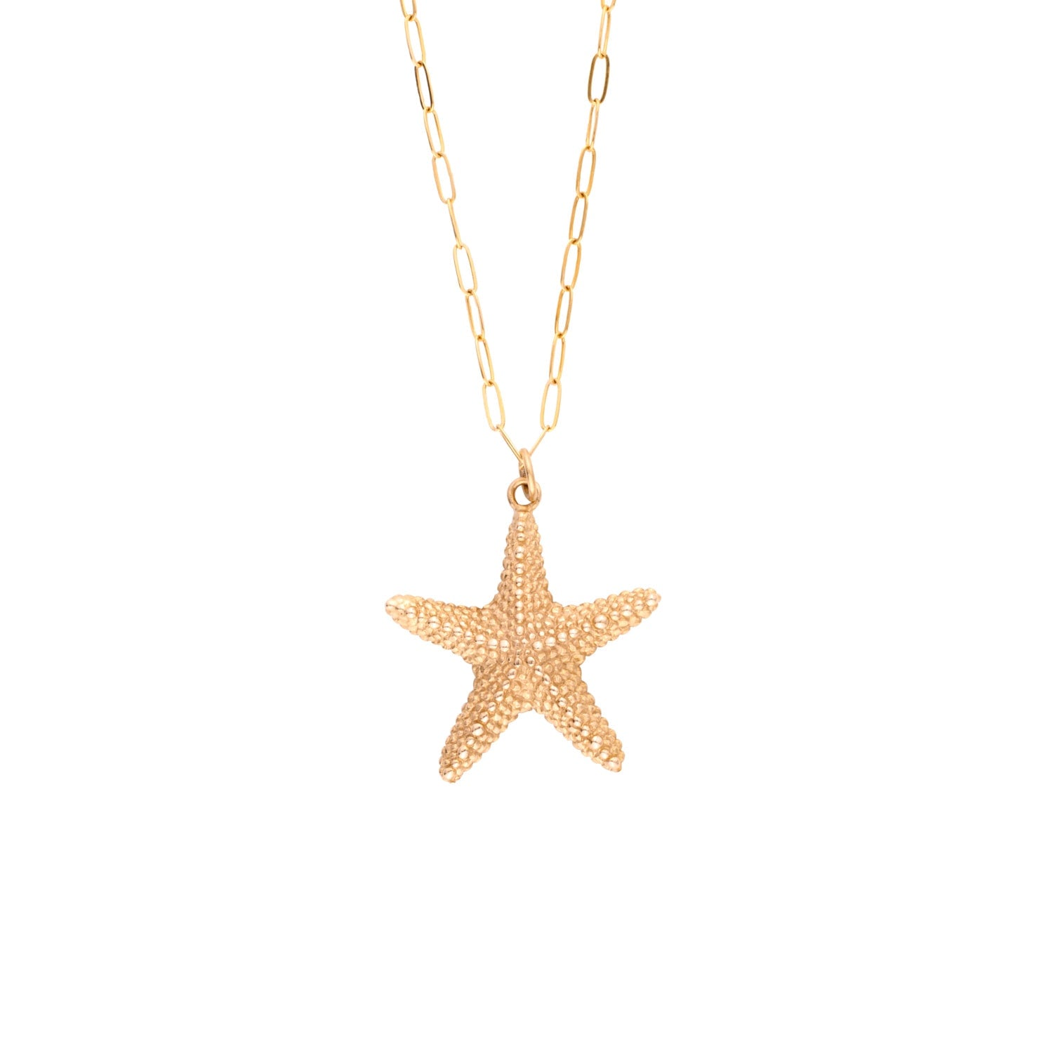 Chic Summer Gold Sea Star Pendant Golden Chain Necklace