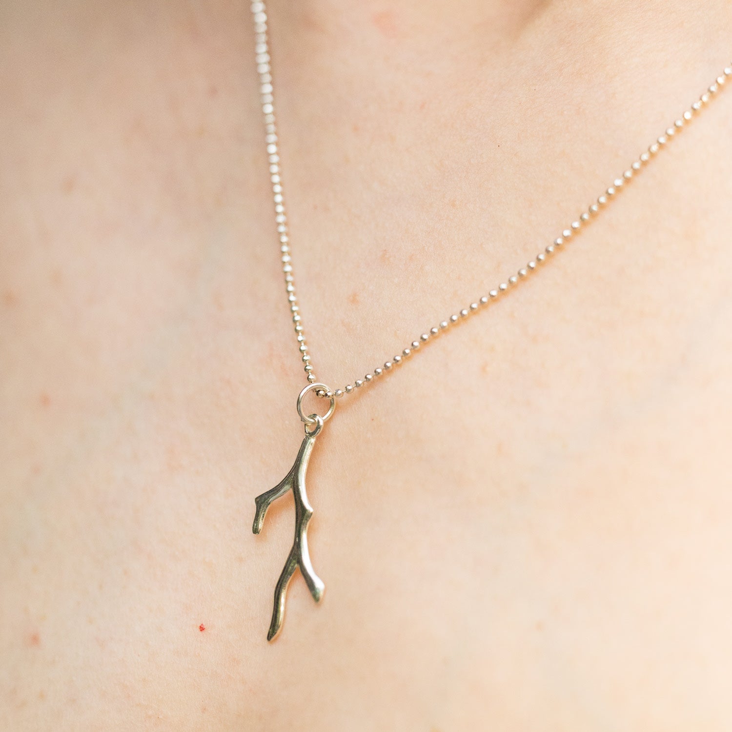 Chic Summer Silver Sea Coral Beach Pendant Shiny Chain Necklace