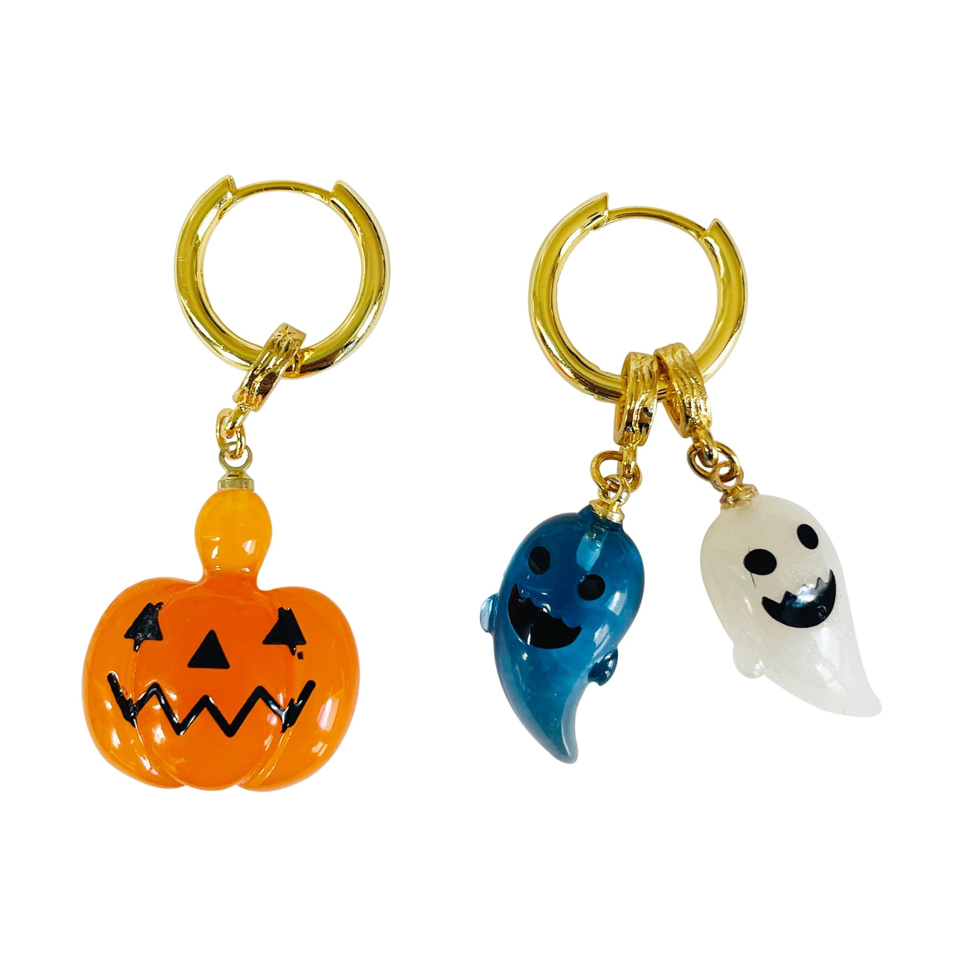 Multipurpose Halloween Spooky Pumpkin Hoops Earrings