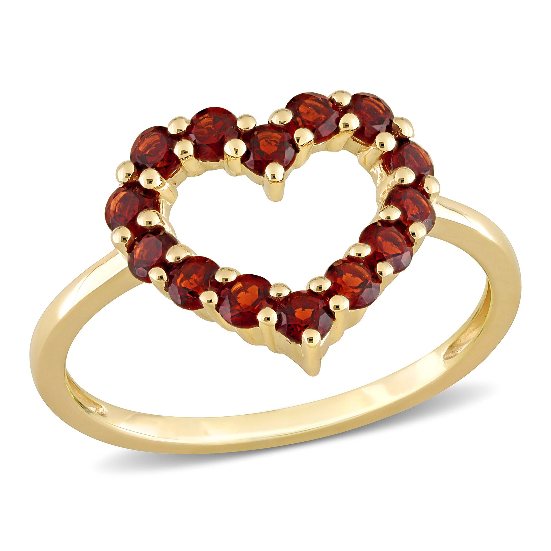 4/5ct TGW Garnet Heart Ring in 10k Yellow Gold
