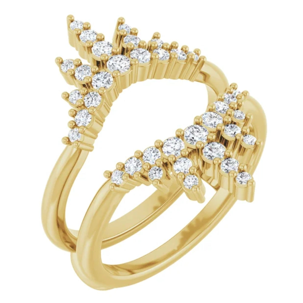 1ct TW Diamond Wedding Guard Band Insert Engagement Ring 14k Gold Lab Grown