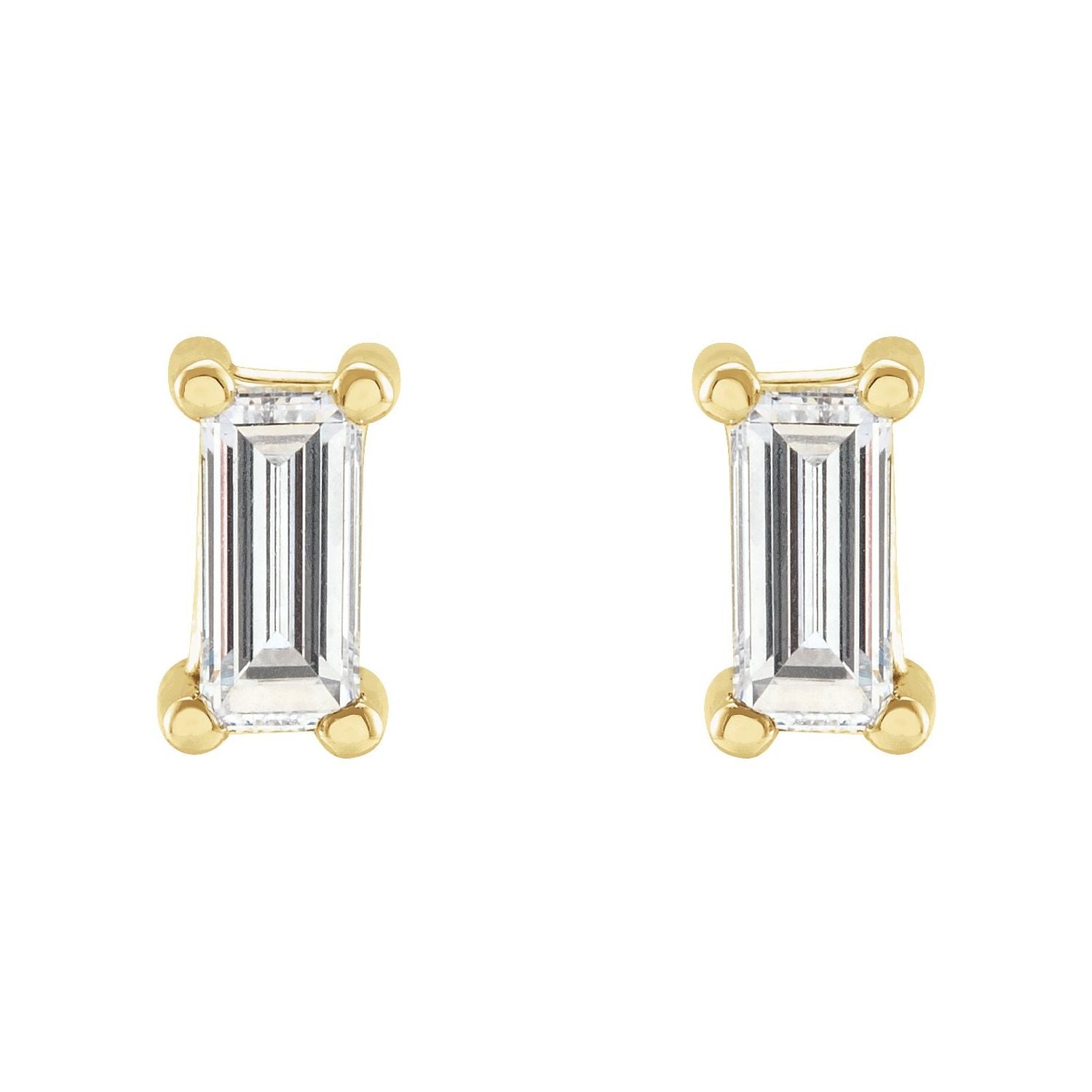 14K Gold 1/4ct Lab-grown Diamond Stud Earrings Clarity SI Color G-H