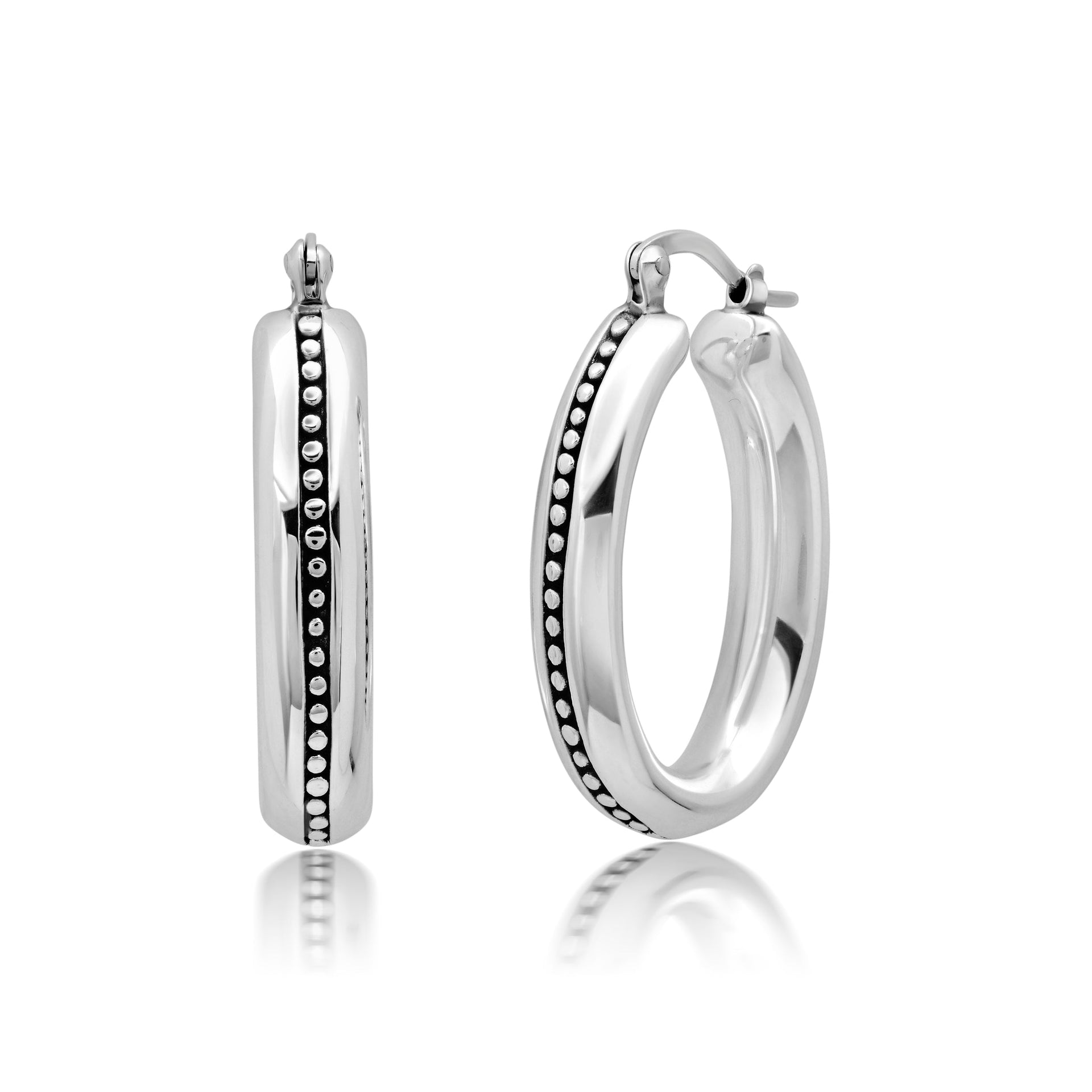 Sterling Silver 26X30X5 MM Hoop Earrings