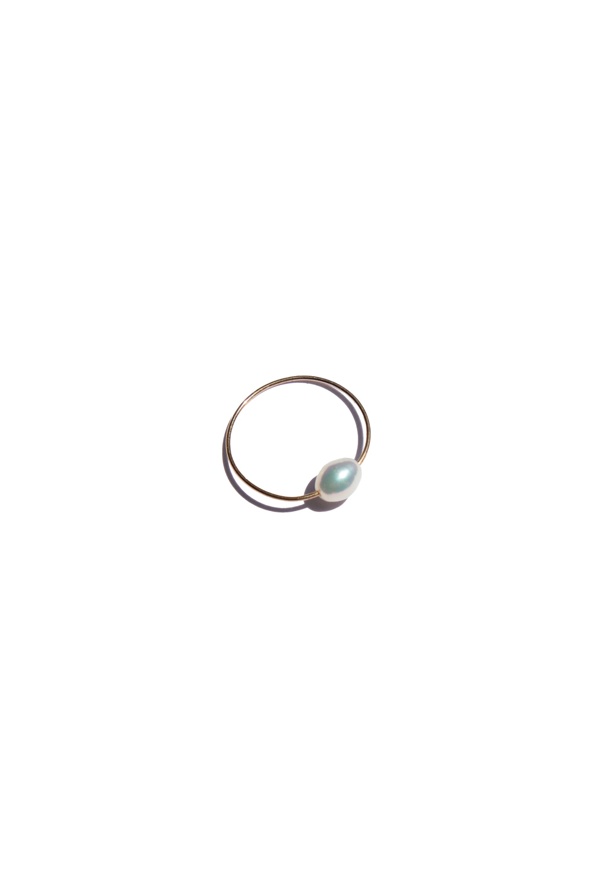 Eden Freshwater Pearl Skinny Gold Ring