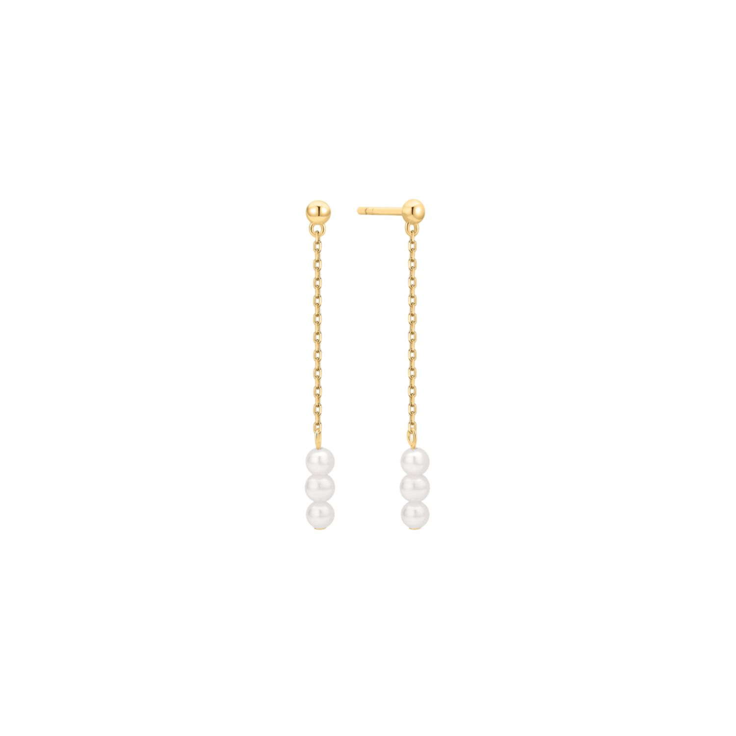 Eden Trio Pearl Drop Earrings In Gold
