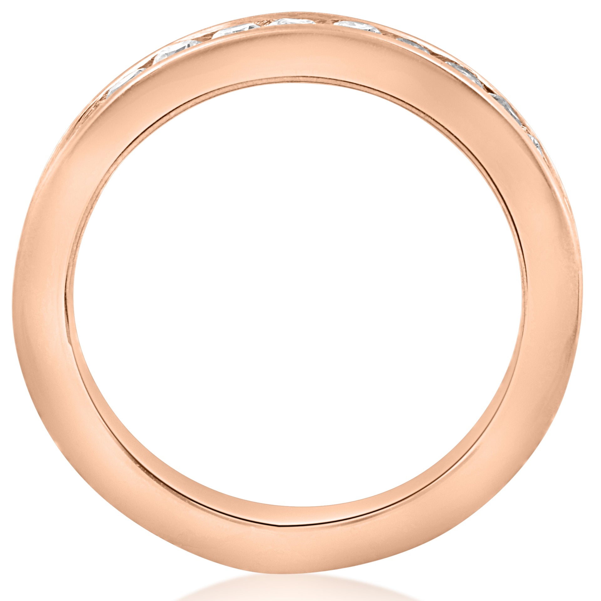 1ct Diamond Channel Set Wedding Eternity Ring 14k Rose Gold