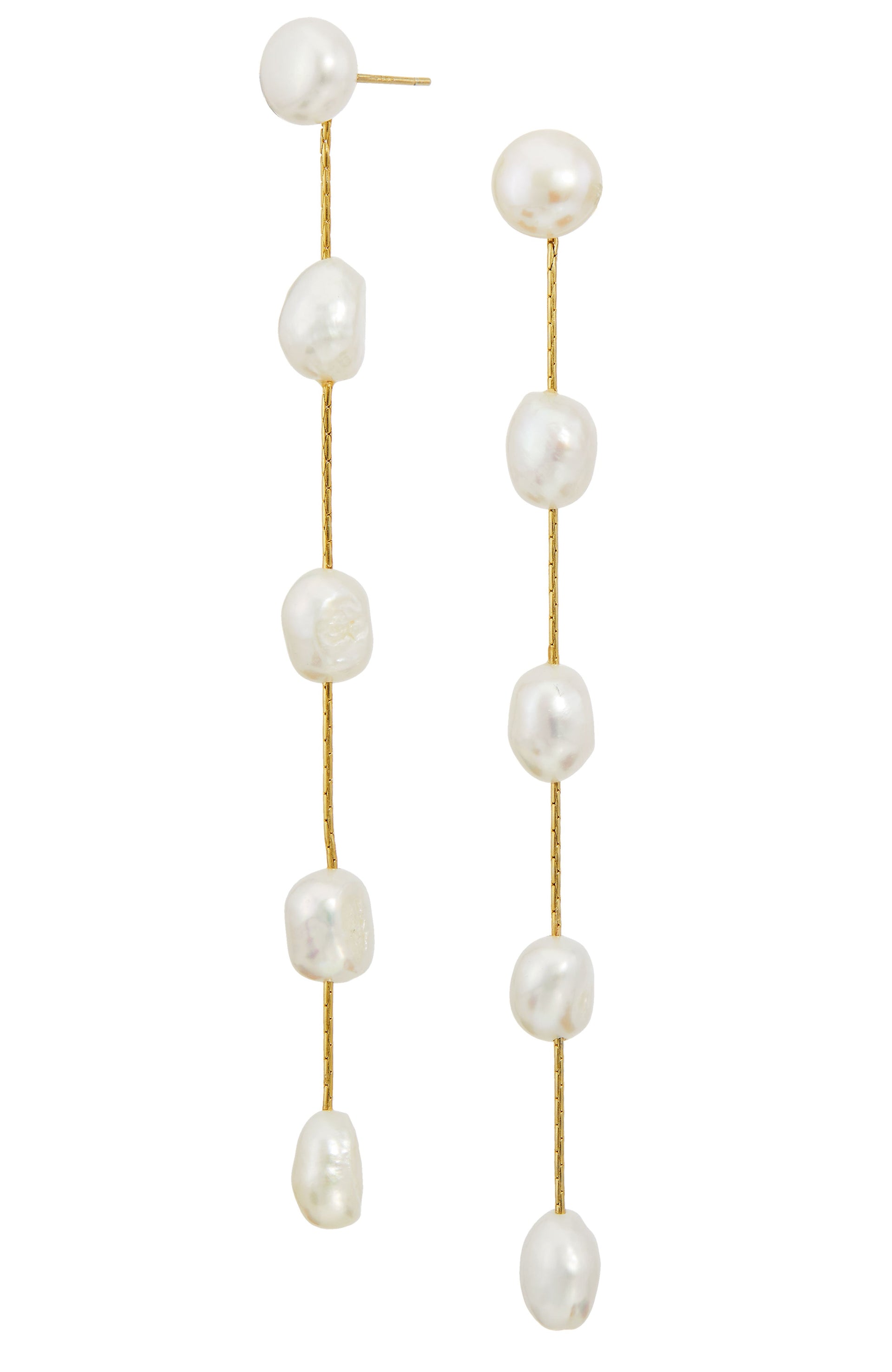 Gold Over Sterling Freshwater Pearl Earrings