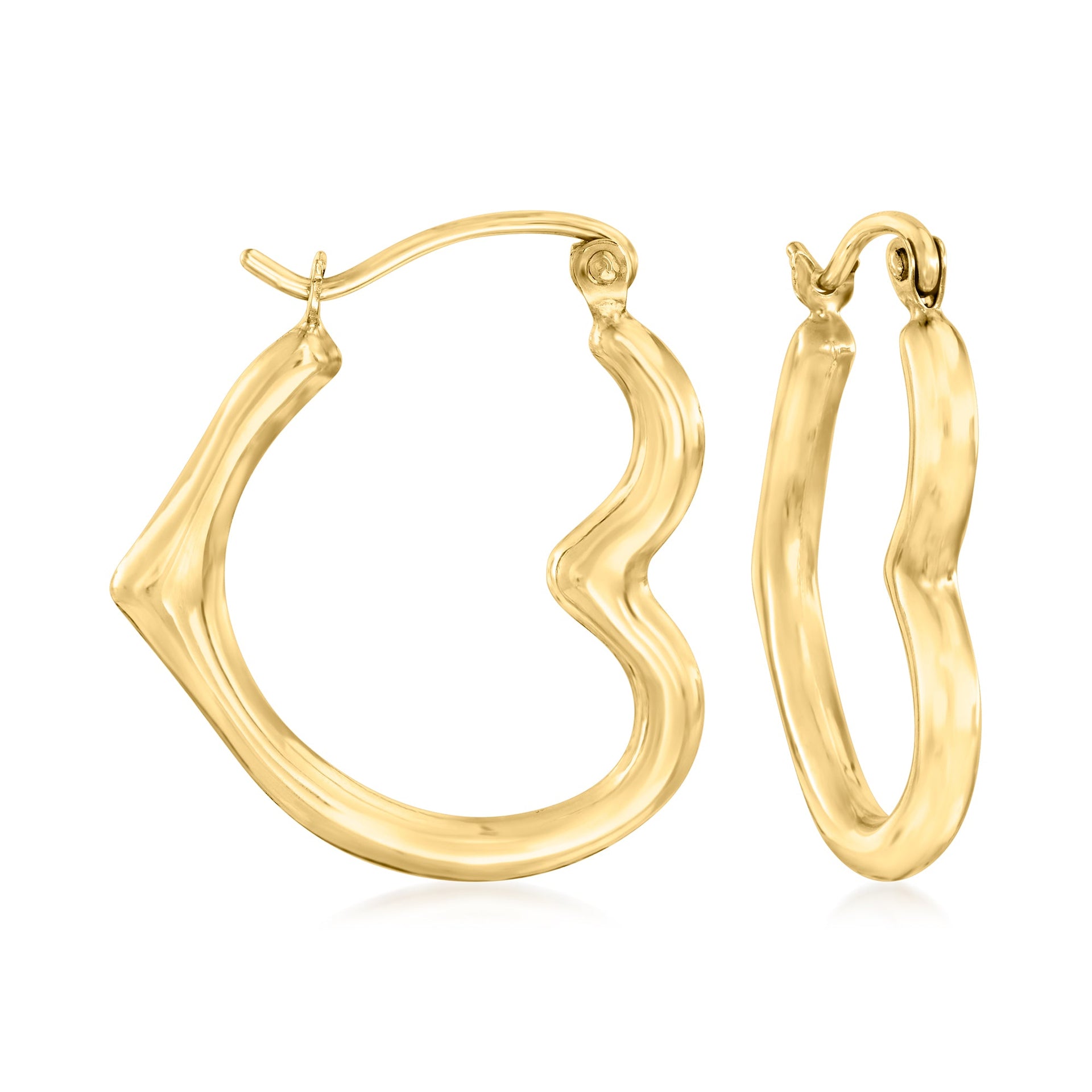 Canaria 10kt Yellow Gold Heart-Shaped Hoop Earrings