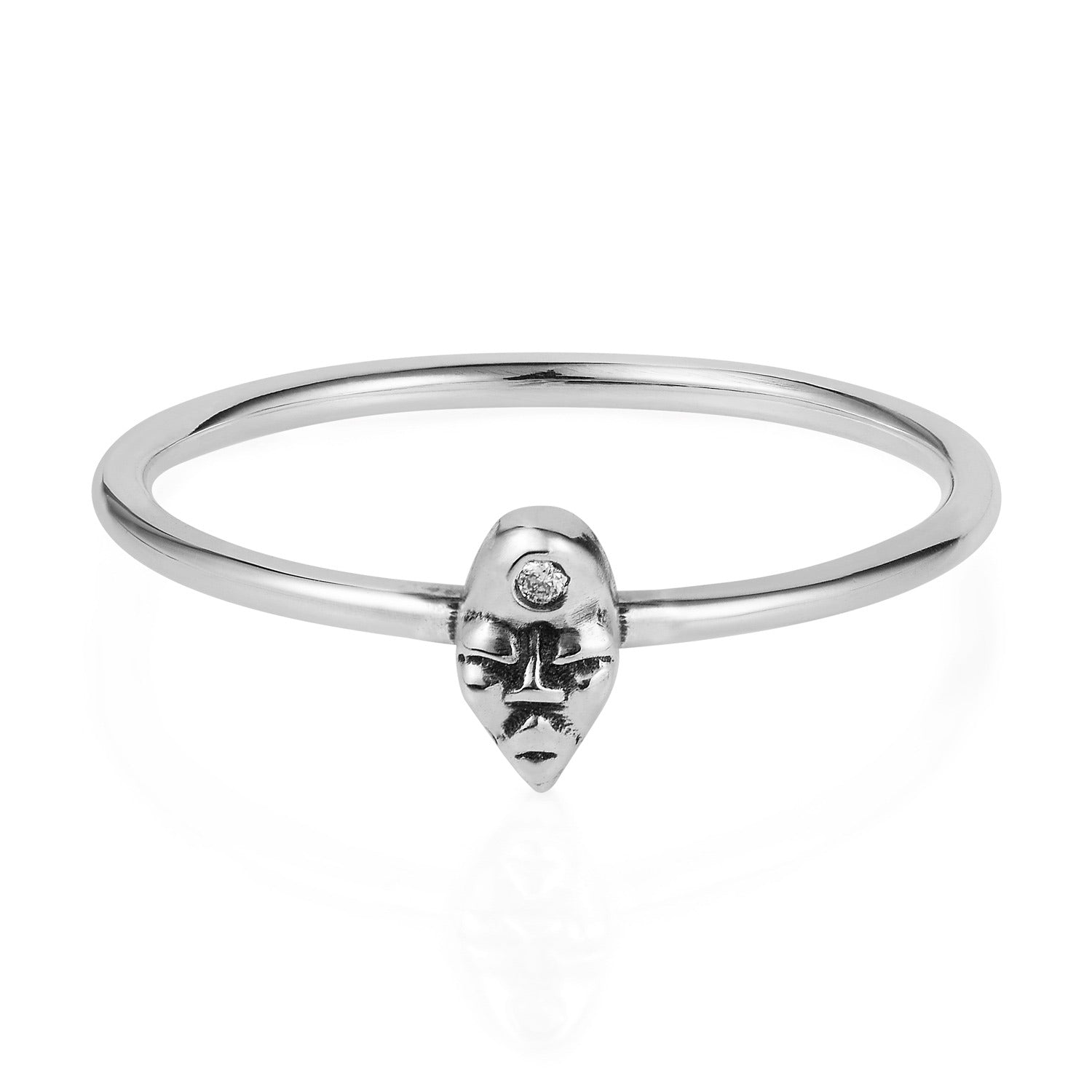 Tiny Voodoo Erzulie Ring – Diamond & Silver