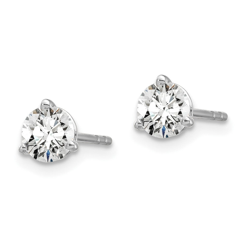 14k White Gold 2/3 CT Round Lab Grown Diamond Stud Earrings VS Clarity D-E Color