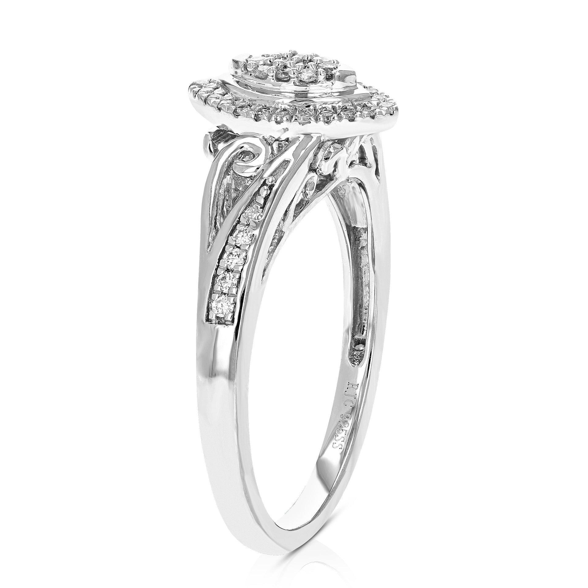 1/5 cttw Round Cut Lab Grown Diamond Wedding Engagement For Women Ring .925 Sterling Silver