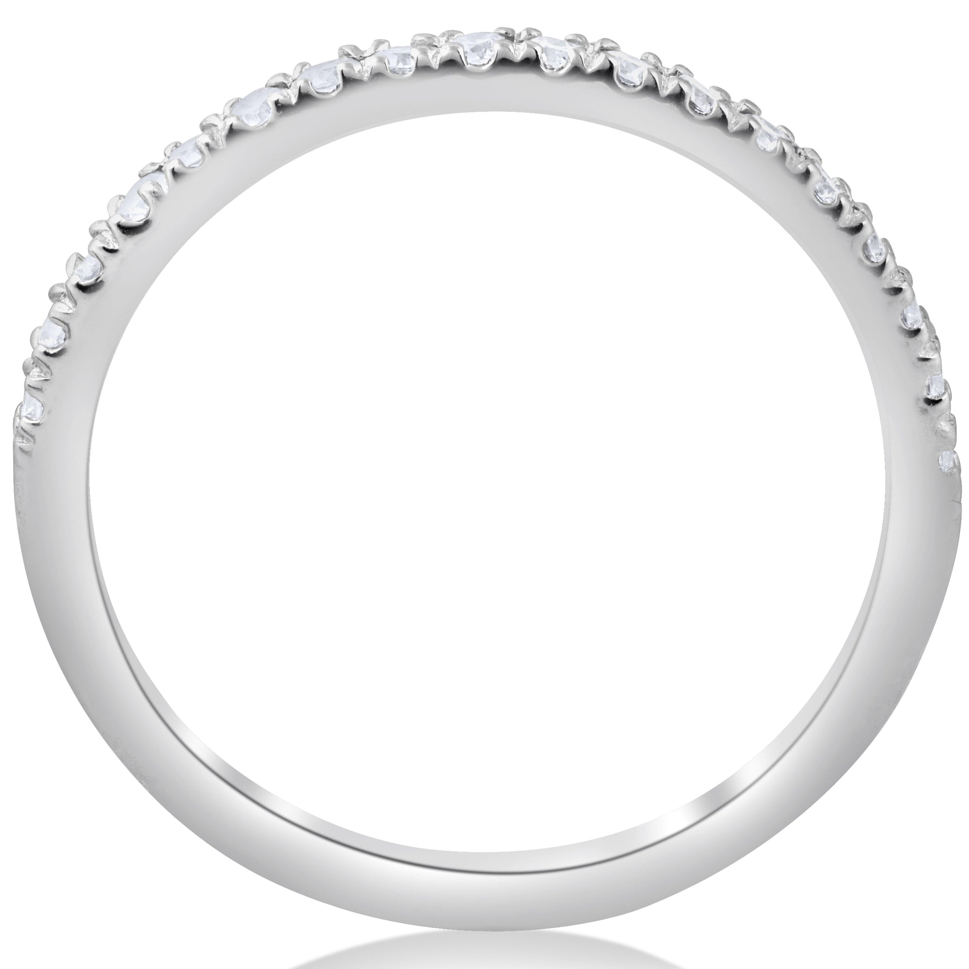 1/5ct Pave Diamond Wedding Ring Stackable Anniversary Band 14k White Gold