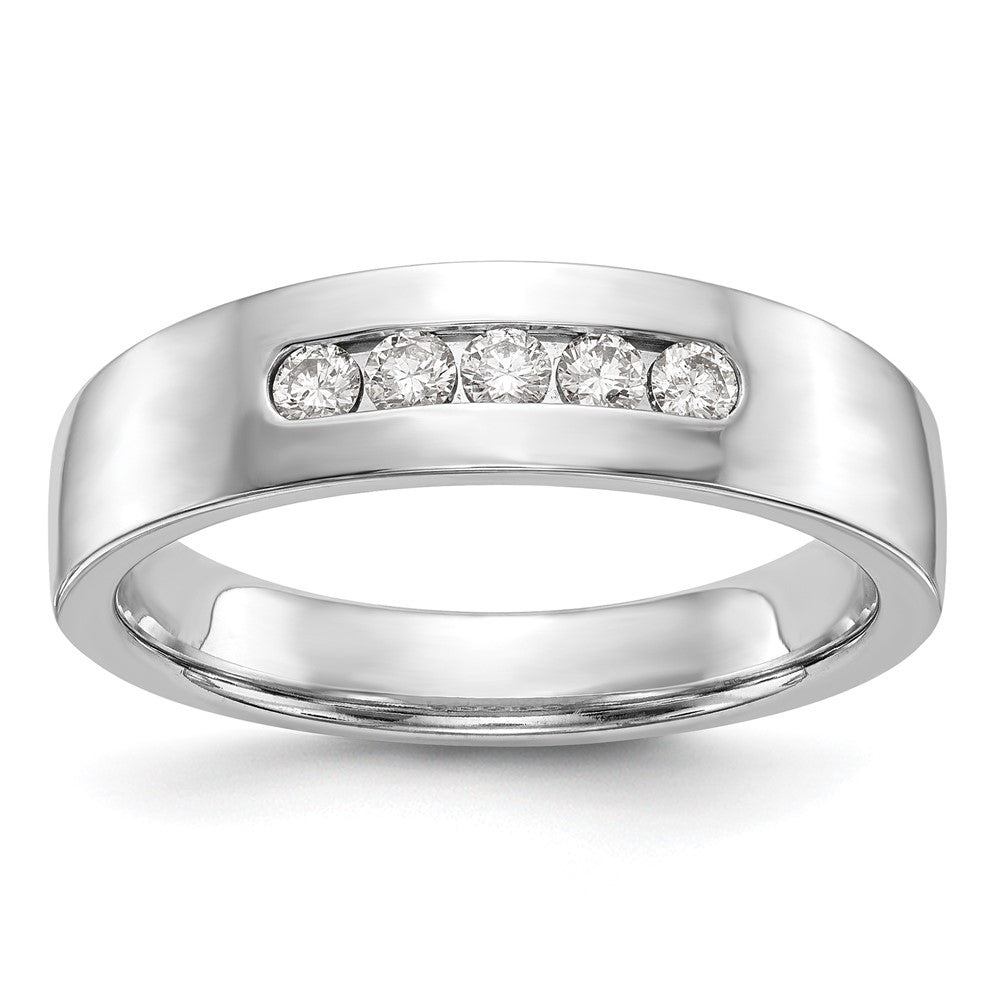 14k White Gold Lab Grown Diamond 5-stone Band Ring 1/4ct Clarity- VS Color- G-H