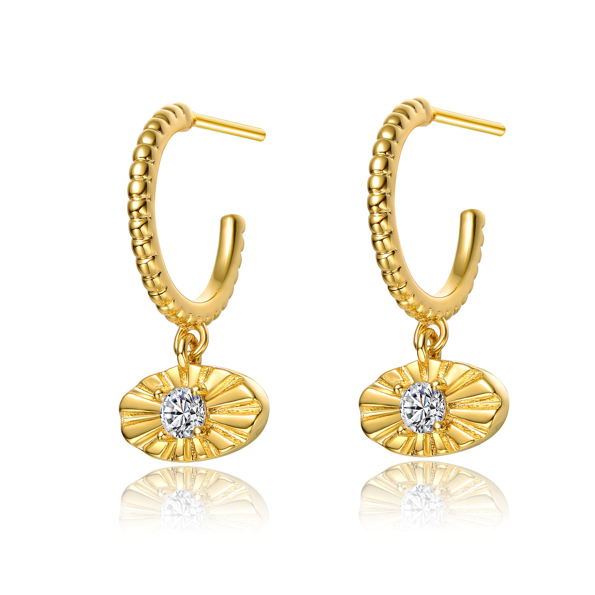 14k Gold Plated Open Hoop