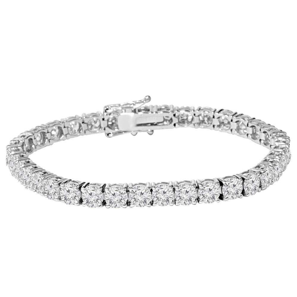 9 1/2 ct Genuine Diamond Tennis Bracelet 7' 14K White Gold