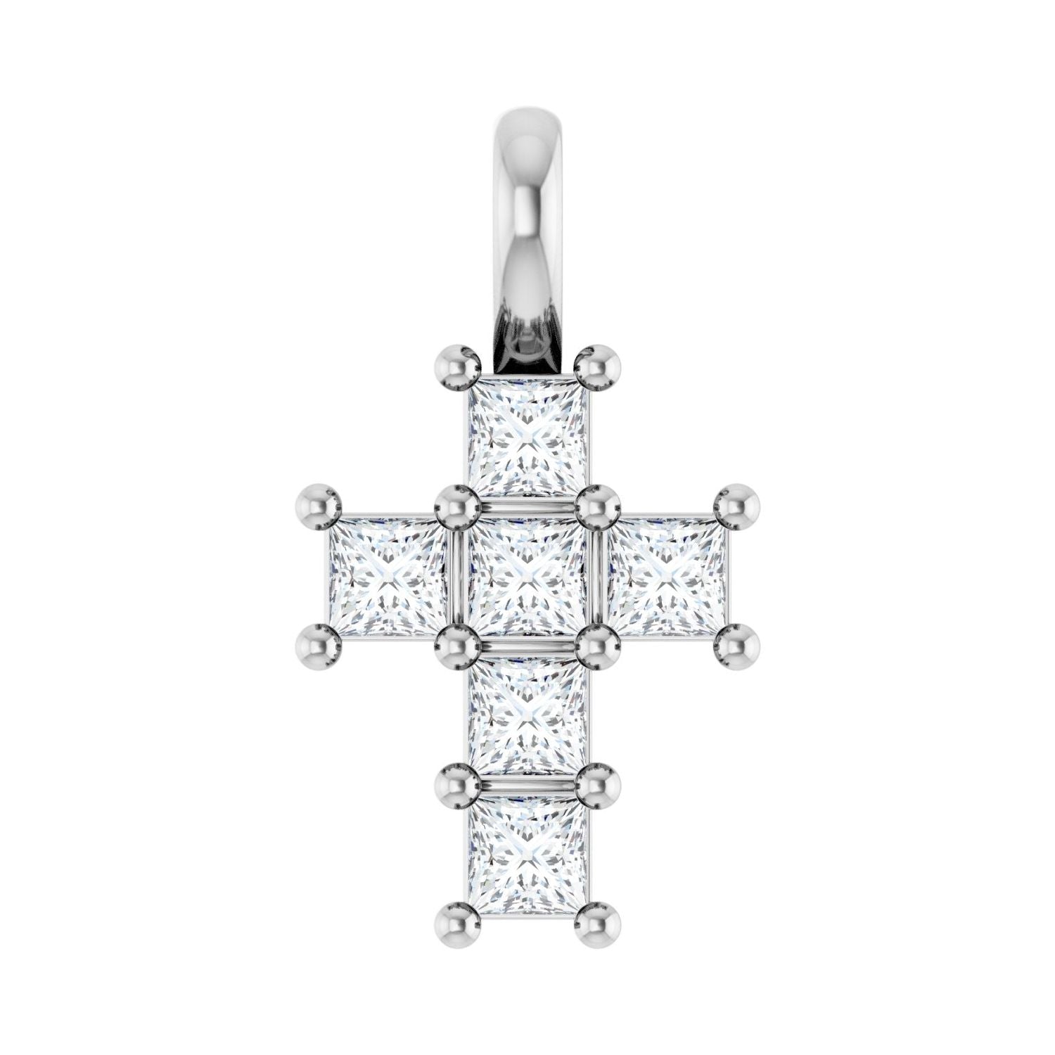 14k Gold Princess Cut 1/4ct Lab-grown Diamond Pendant