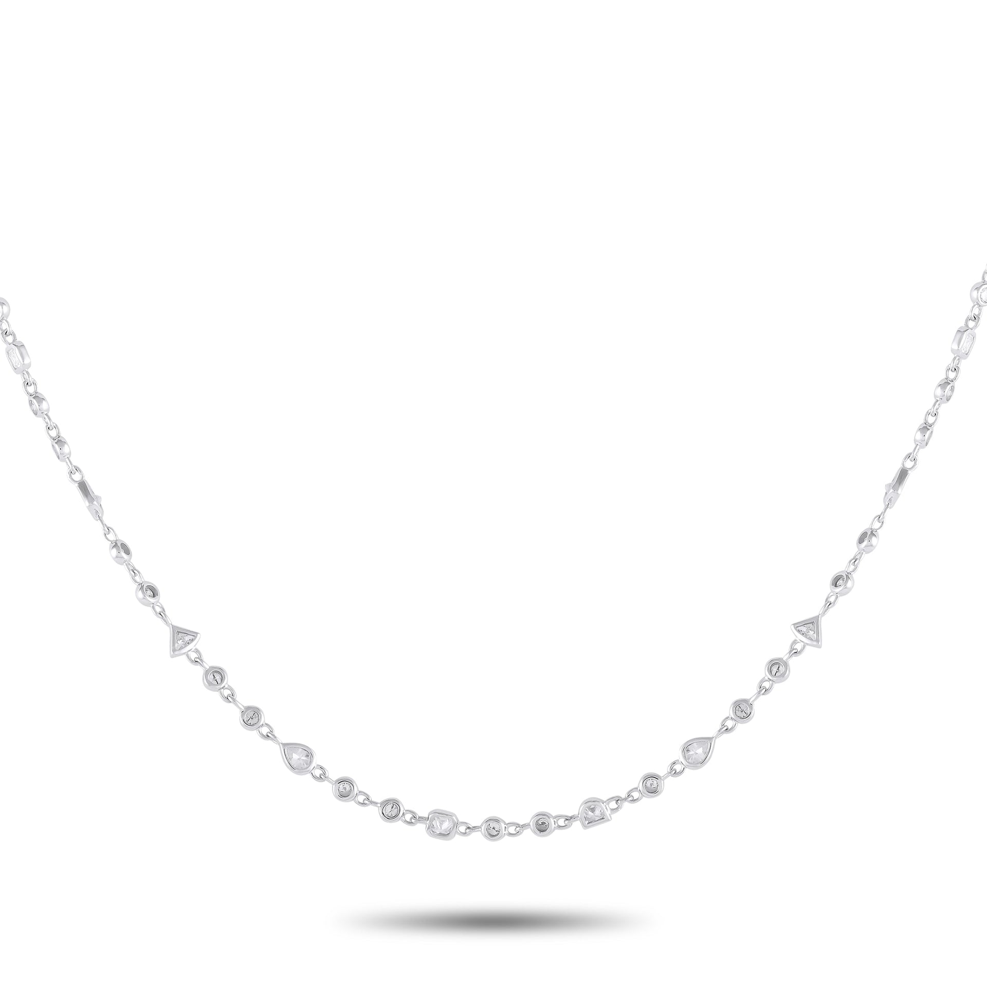 LB Exclusive 18K White Gold 5.50ct Diamond Necklace ANK-16840-10