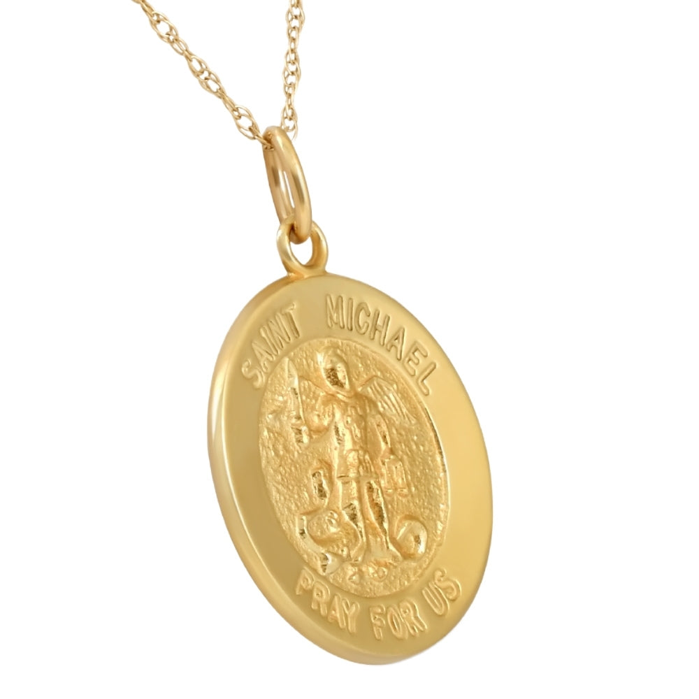 14k Yellow Gold St. Mary Medal Pendant .5' Tall 1.5 Grams