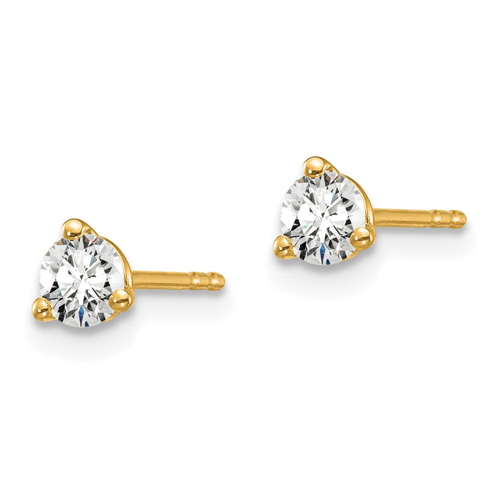 14k Yellow Gold 1/3 CT Round Lab Grown Diamond Stud Earrings VS Clarity G-H Color