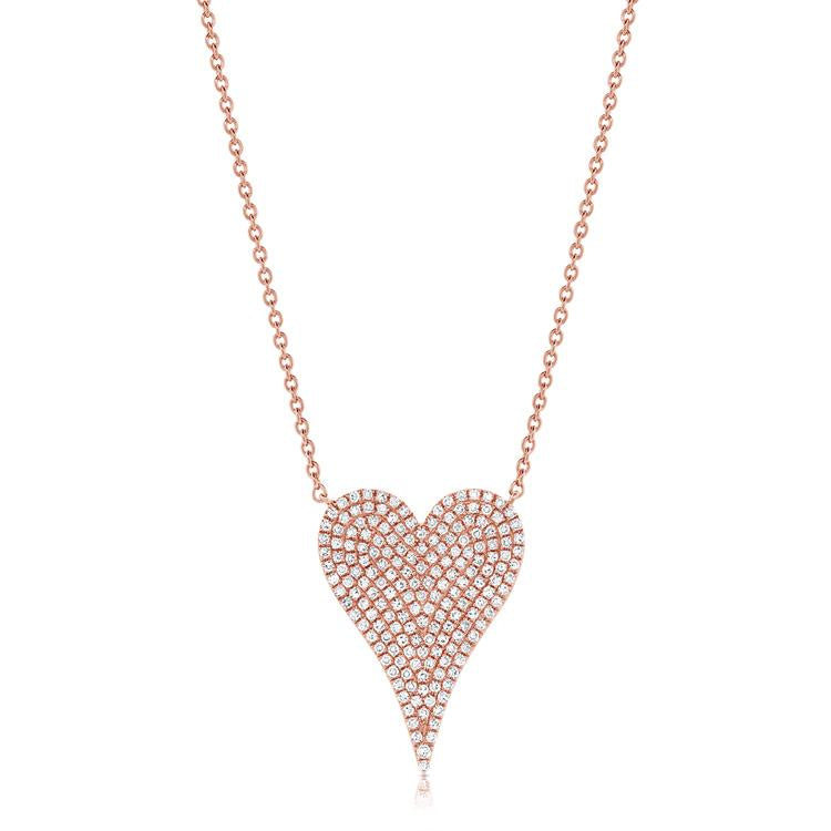 14k Gold & Diamond Heart Necklace