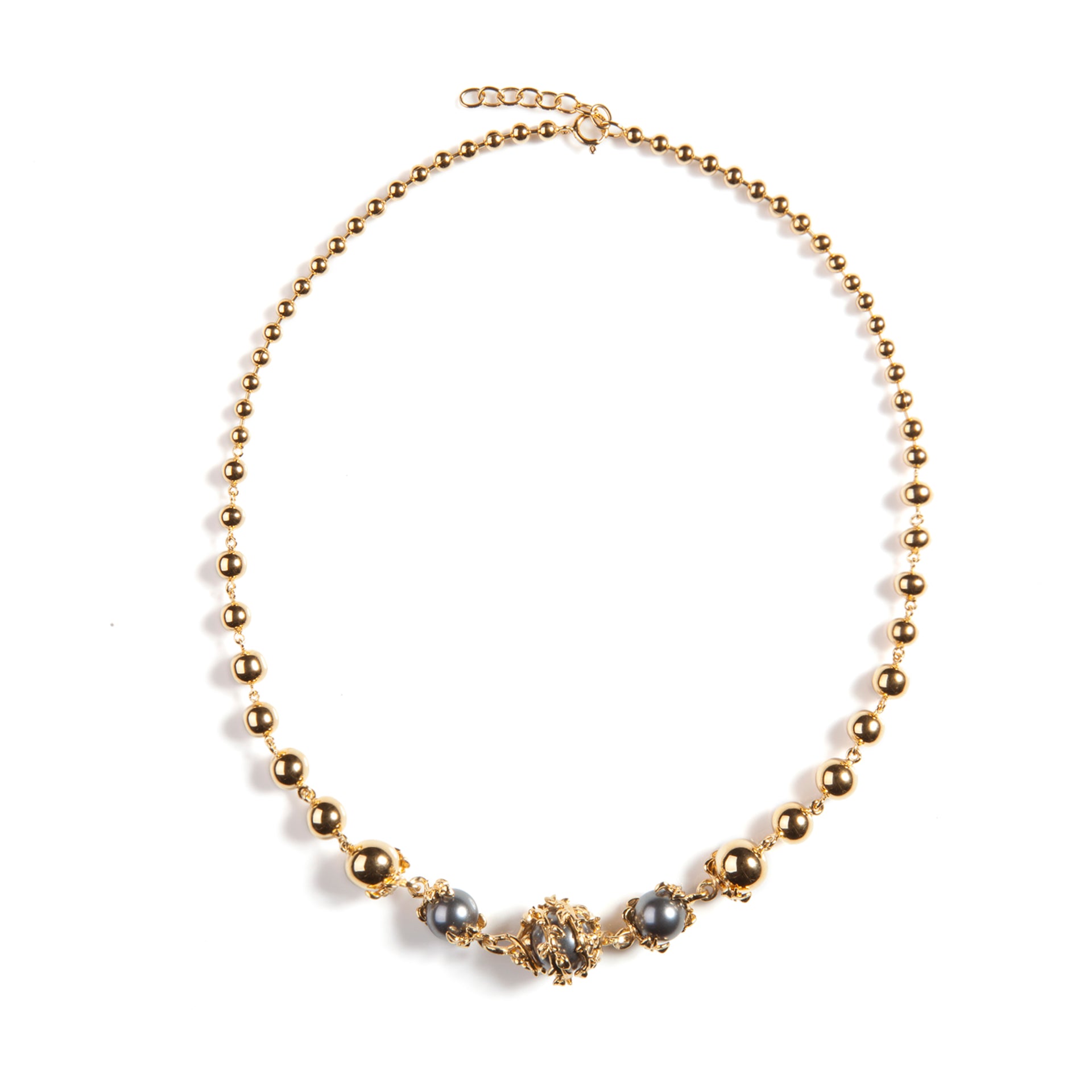 Orb & Three Pearls Full Necklace