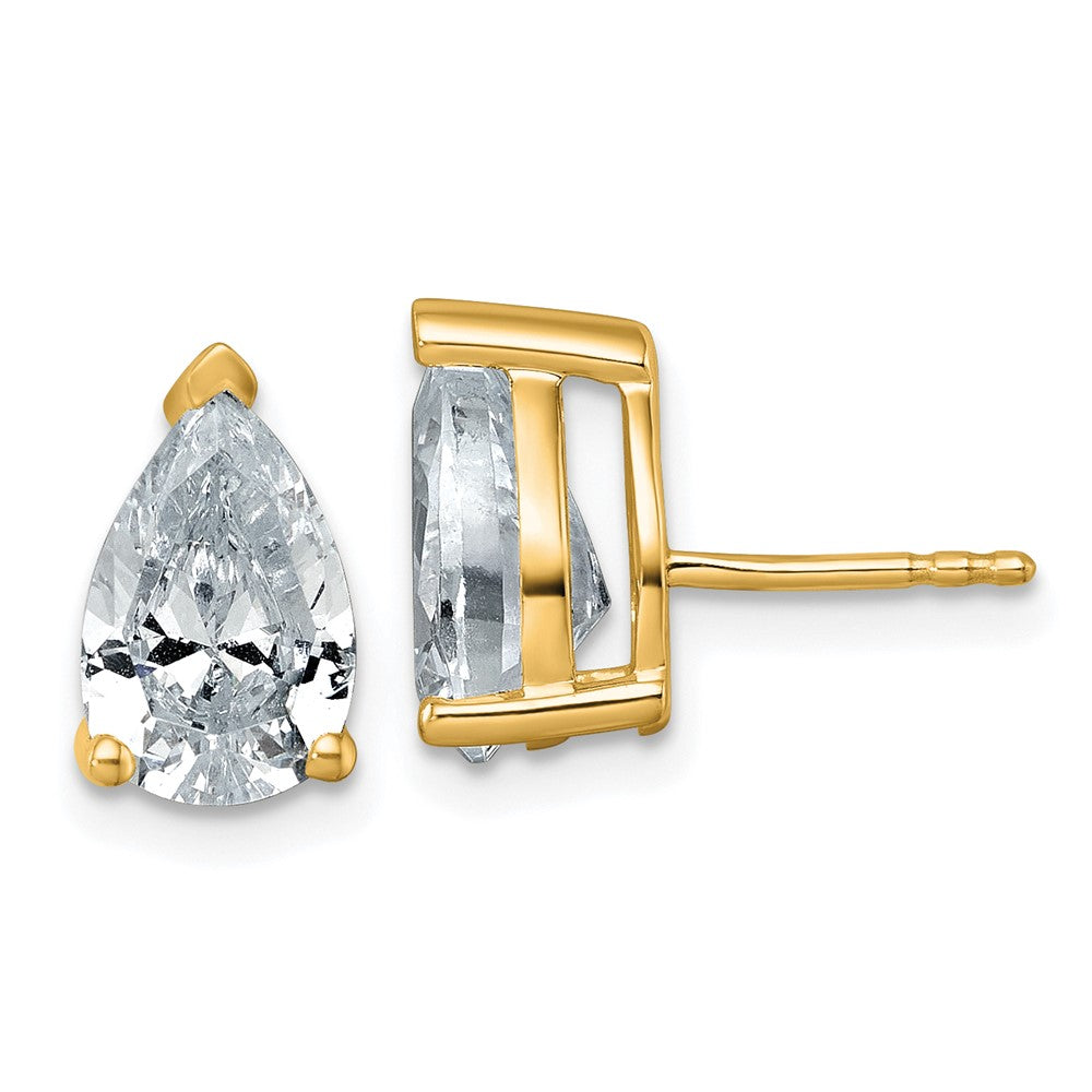 14k Gold 4 CT Pear Lab Grown Diamond Stud Earrings VS Clarity G-H Color