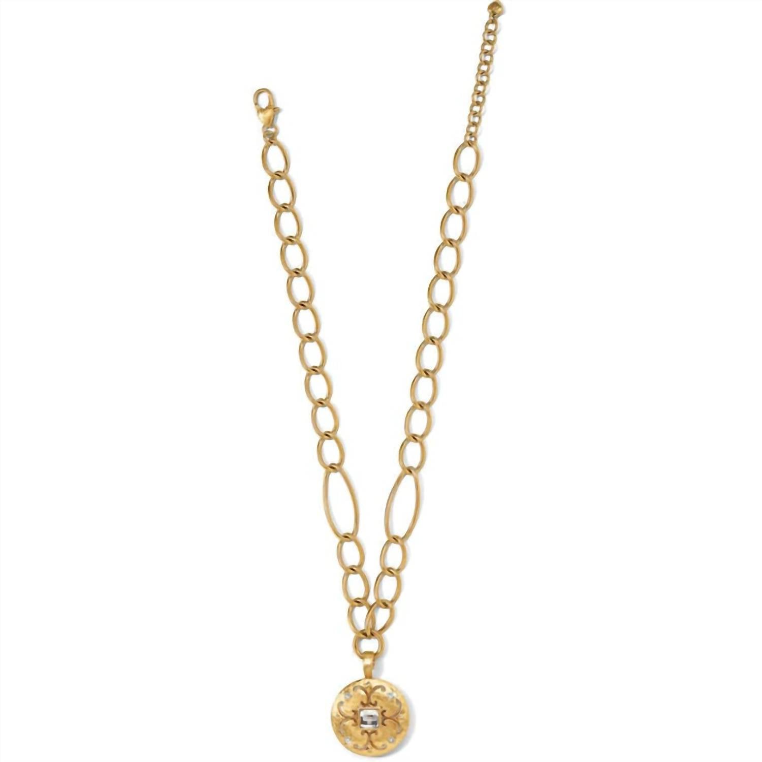 Women's Saturn Reversible Necklace In Brushed Gold