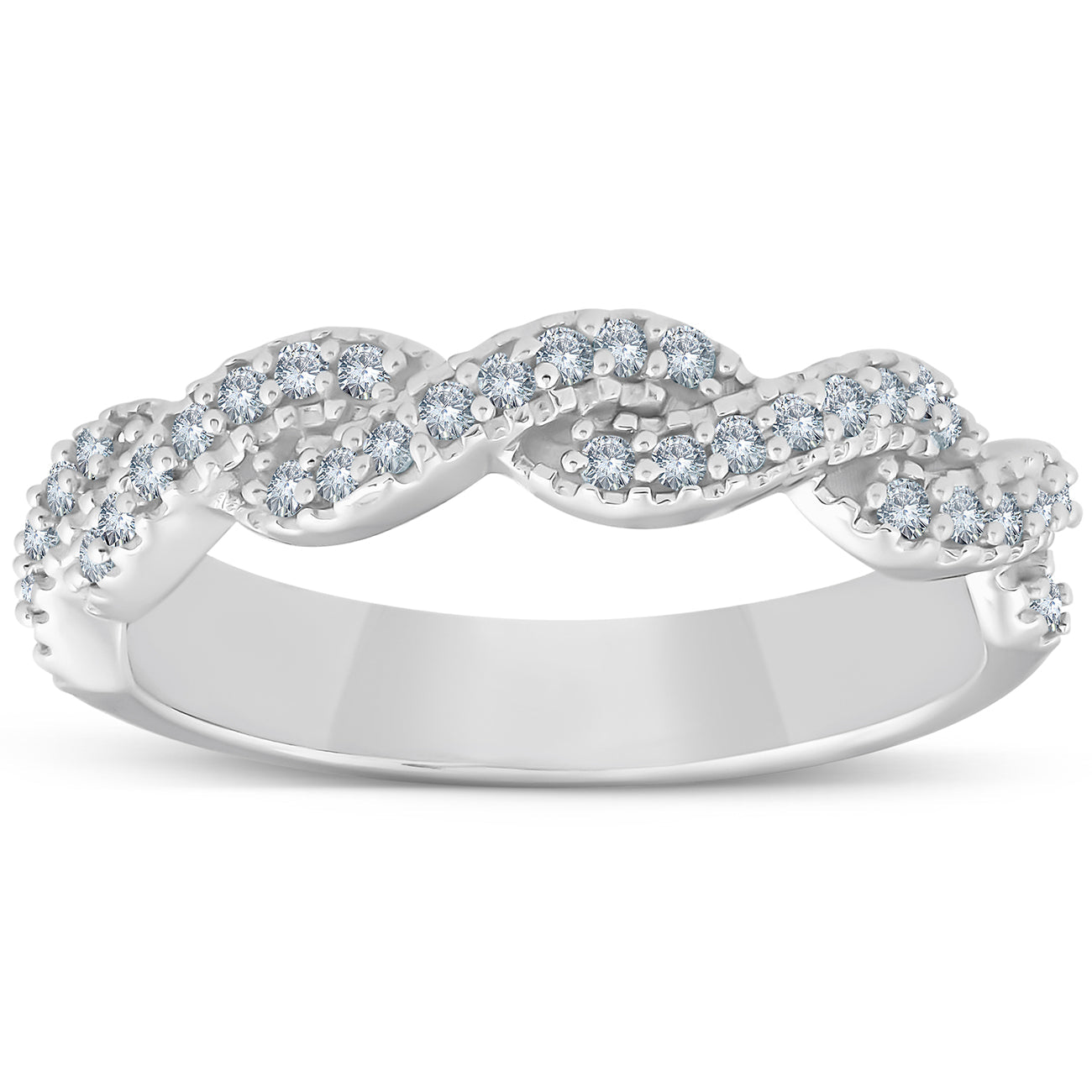 1/4ct Diamond Infinity Wedding Ring 14K White Gold