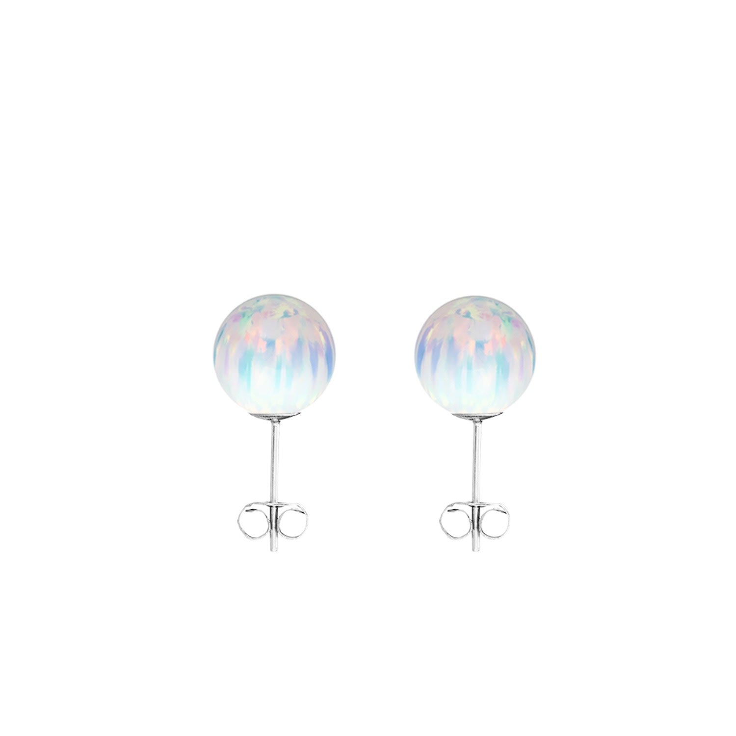 Ice Opal Stud Earrings - Silver