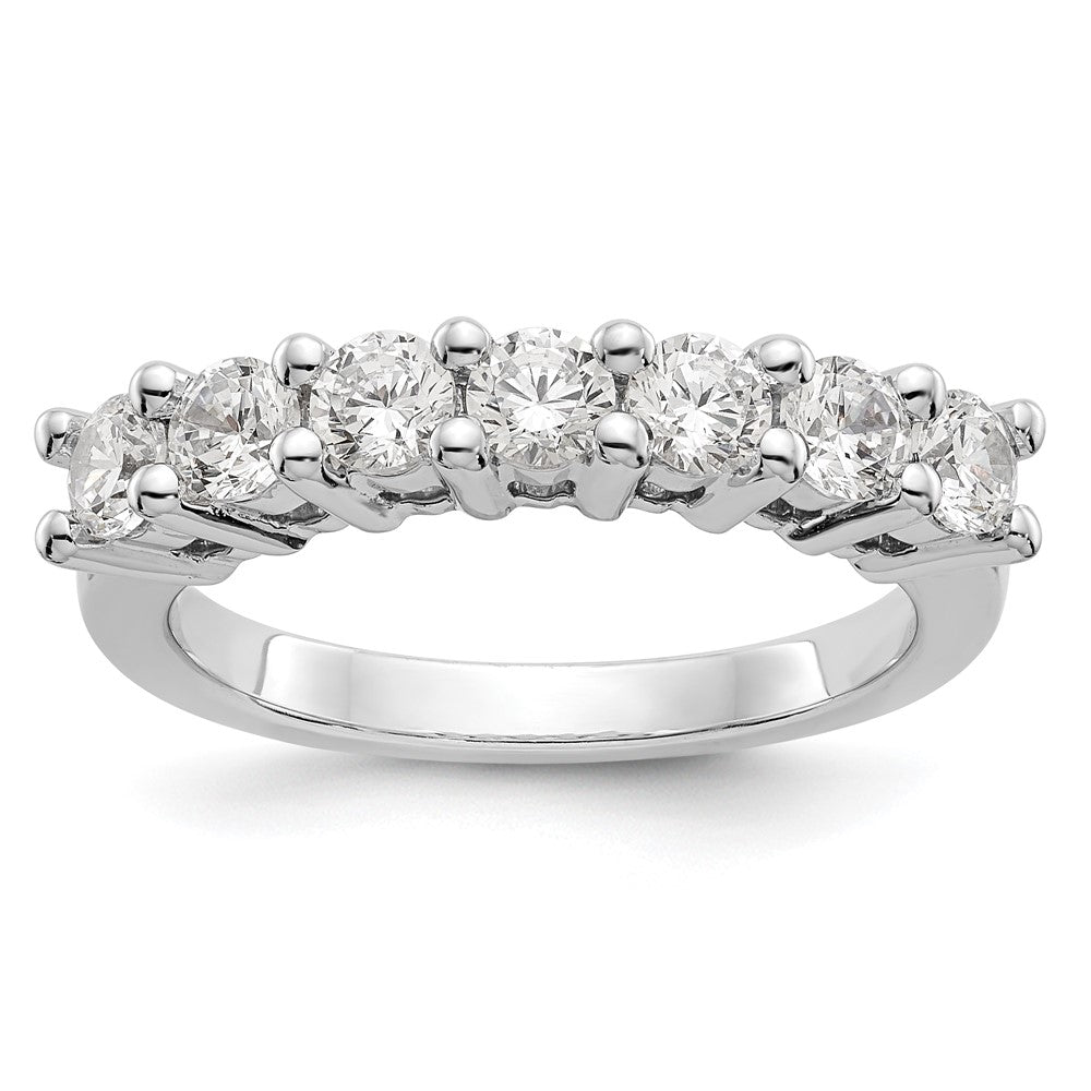 14k White Gold Lab Grown Diamond 7-stone Wedding Band Ring 3/4ct Clarity- VS Color- D-E
