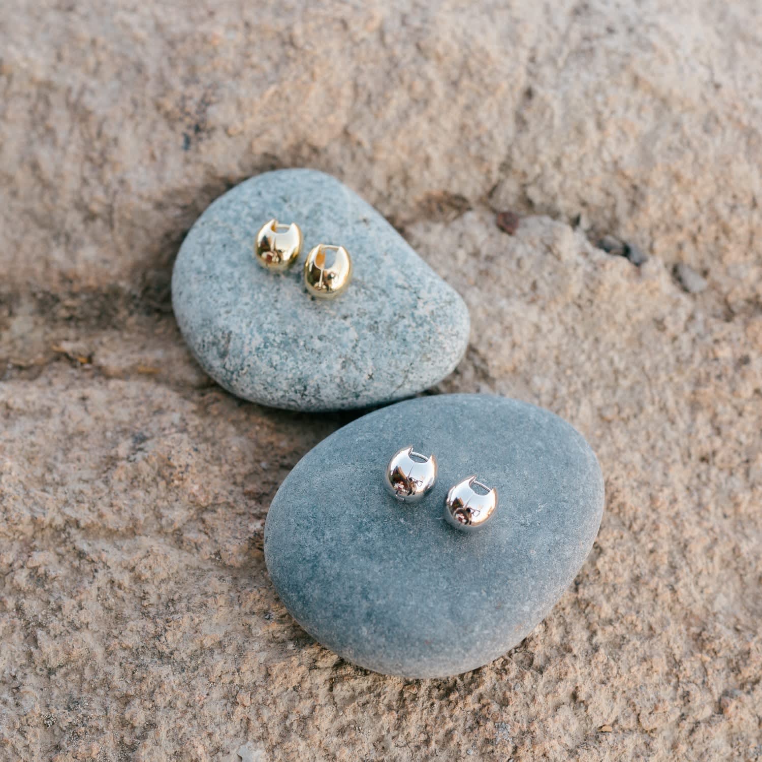 Egg Petite Hoops Silver