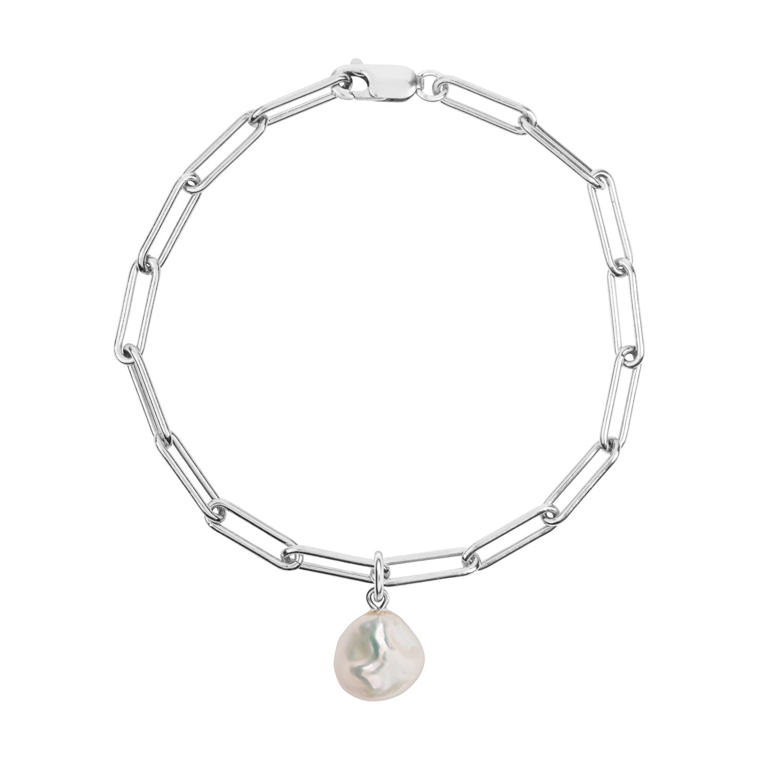 Aetia Keshi Pearl Chain Bracelet - Silver