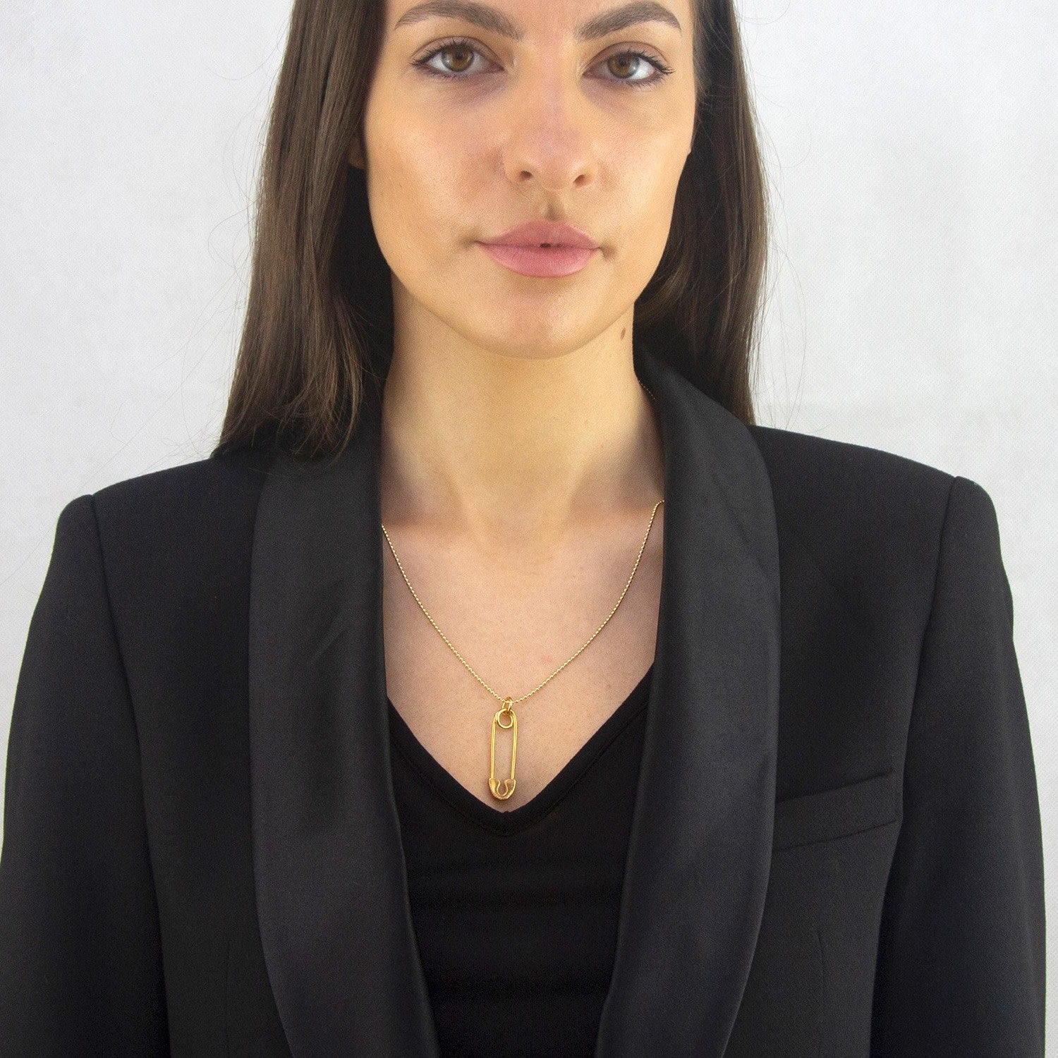 18Kt Gold-Plated Mini Safety Pin Pendant