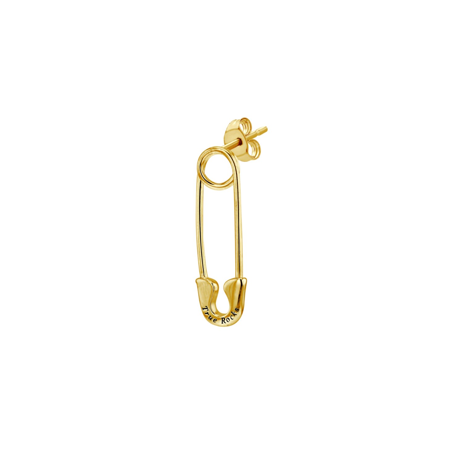 18 Kt Gold Plated Safety Pin Stud Earring