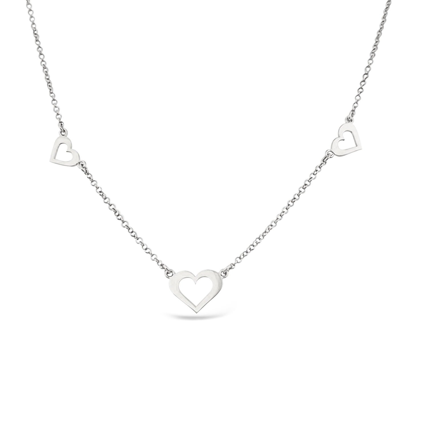 Three Open Hearts Necklace