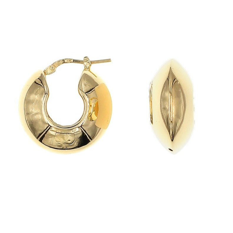 Electroform Pacman Chunky Hoop Earrings Silver