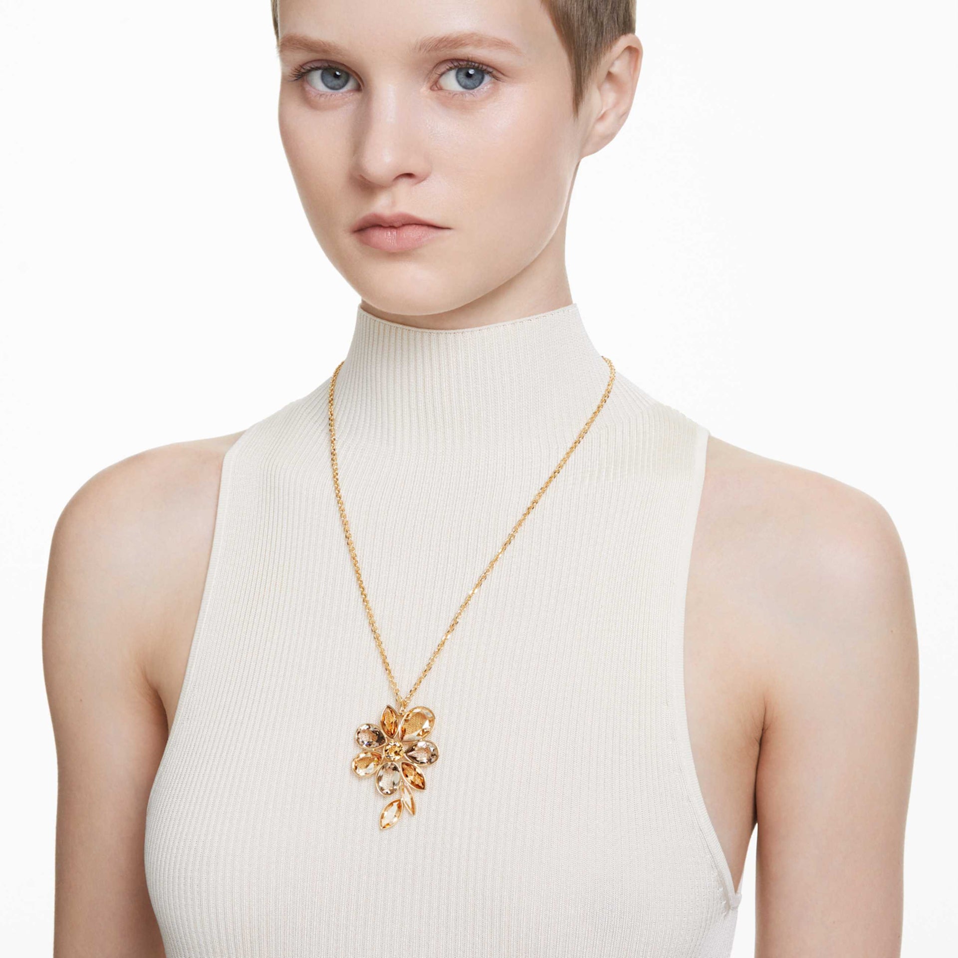 ELEGANCE OF AFRICA NECKLACE FLOWER MULTICOLORED GOLD TONE PLATED