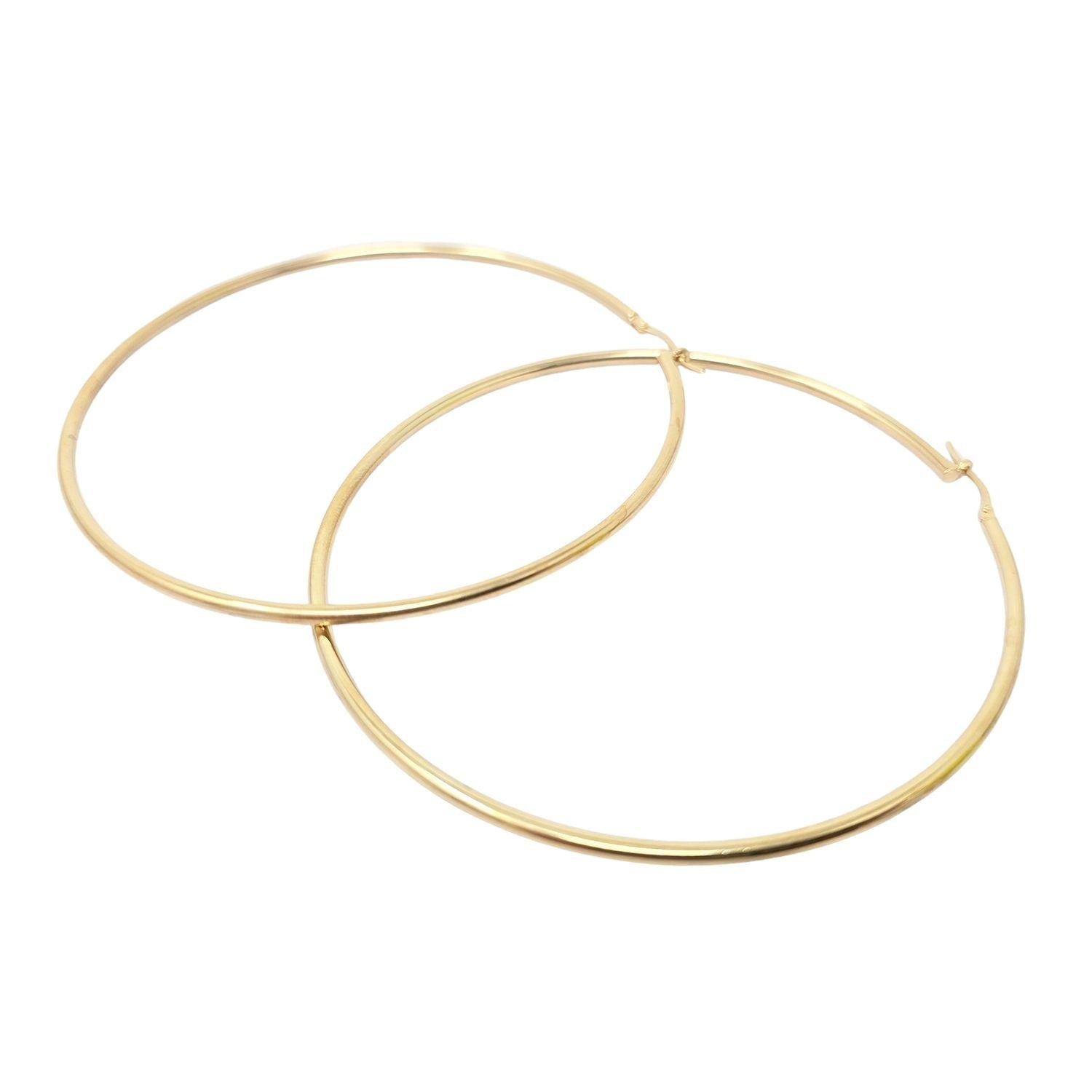 Elegant And Timeless Extra Large Gold Plated Hoop Earrings