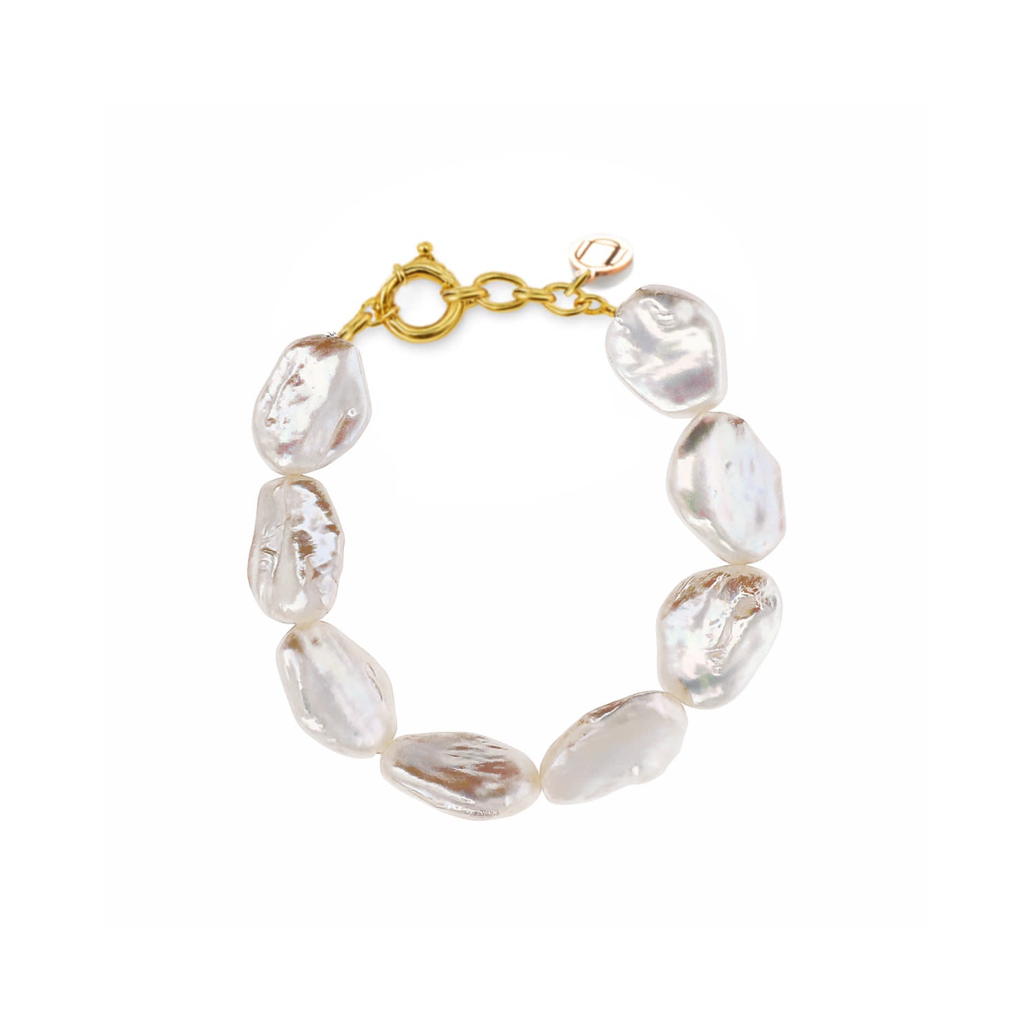 Elegant Baroque Pearl Bracelet With Freshwater Cultured Pearls And Sterling Silver Gold Plated Lobster Clasp