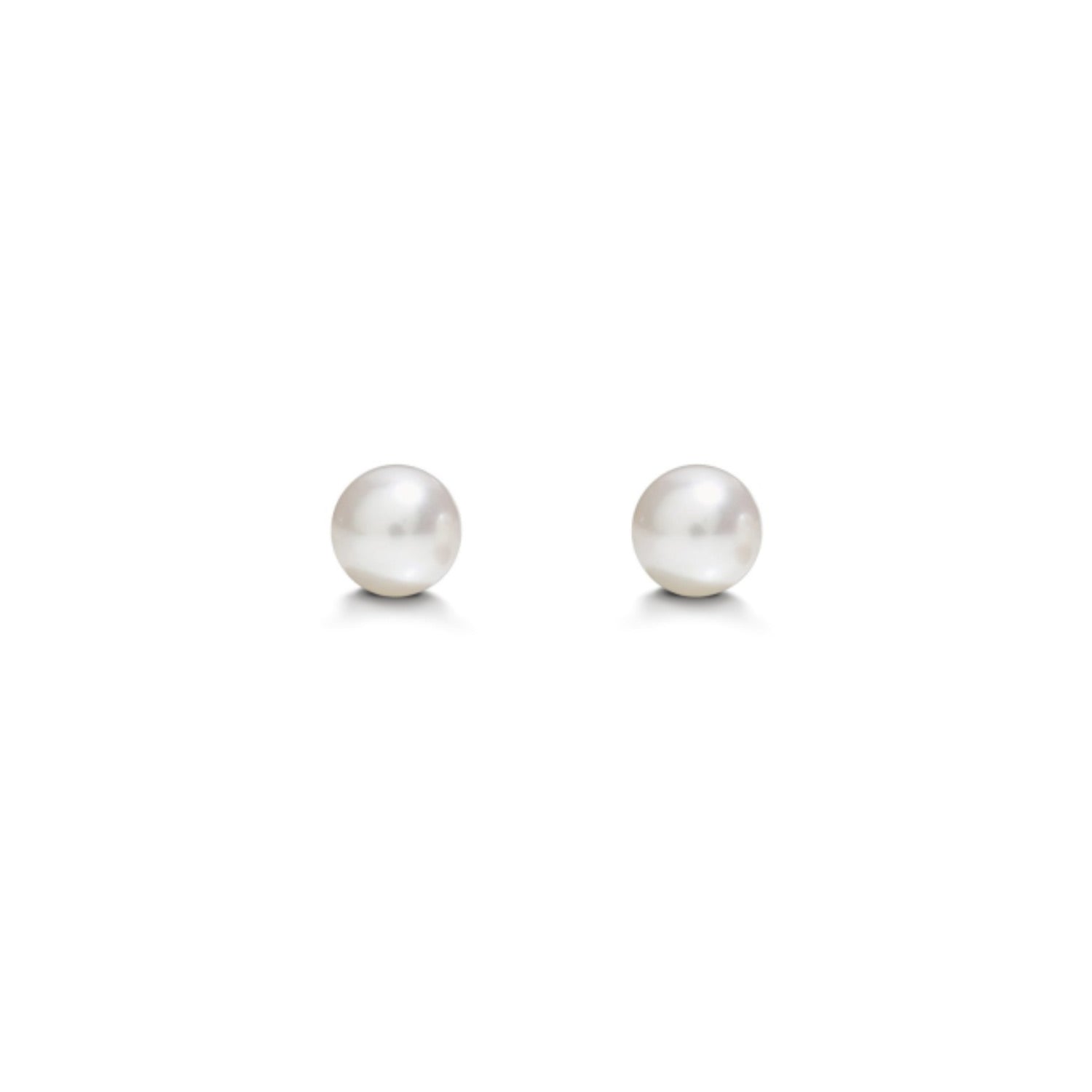 Elegant Eighteen Carat White Gold Stud Earrings With Natural Freshwater Pearls Timeless Luxury
